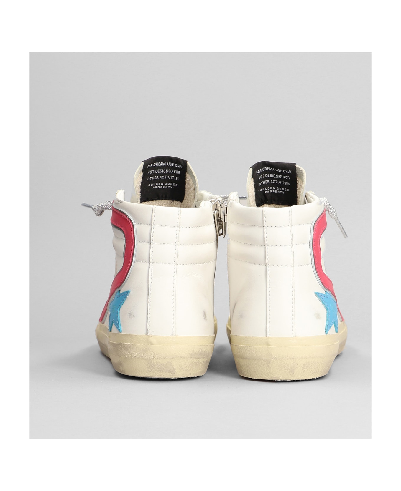 Golden Goose Slide Sneakers In White Leather - white