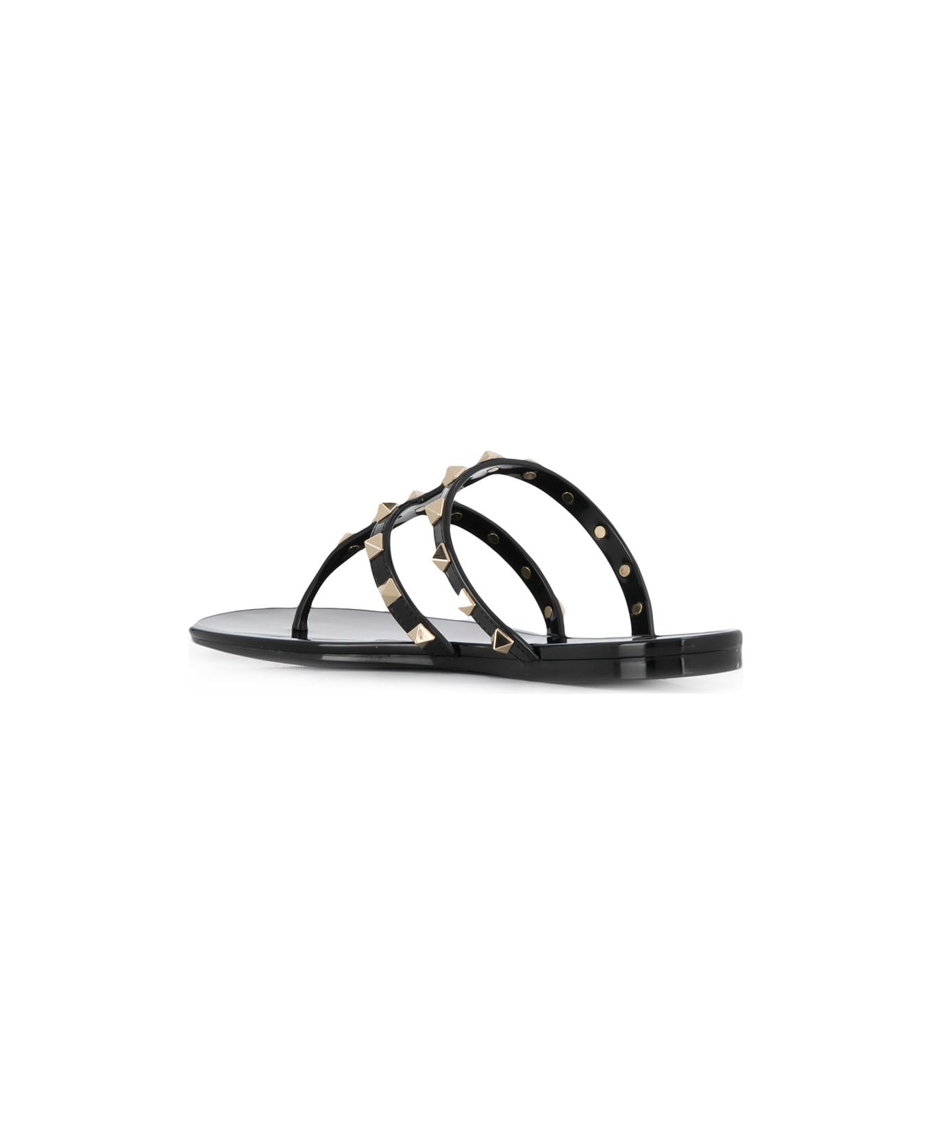 Valentino Garavani Summer Rockstud Thong Sandals - Black