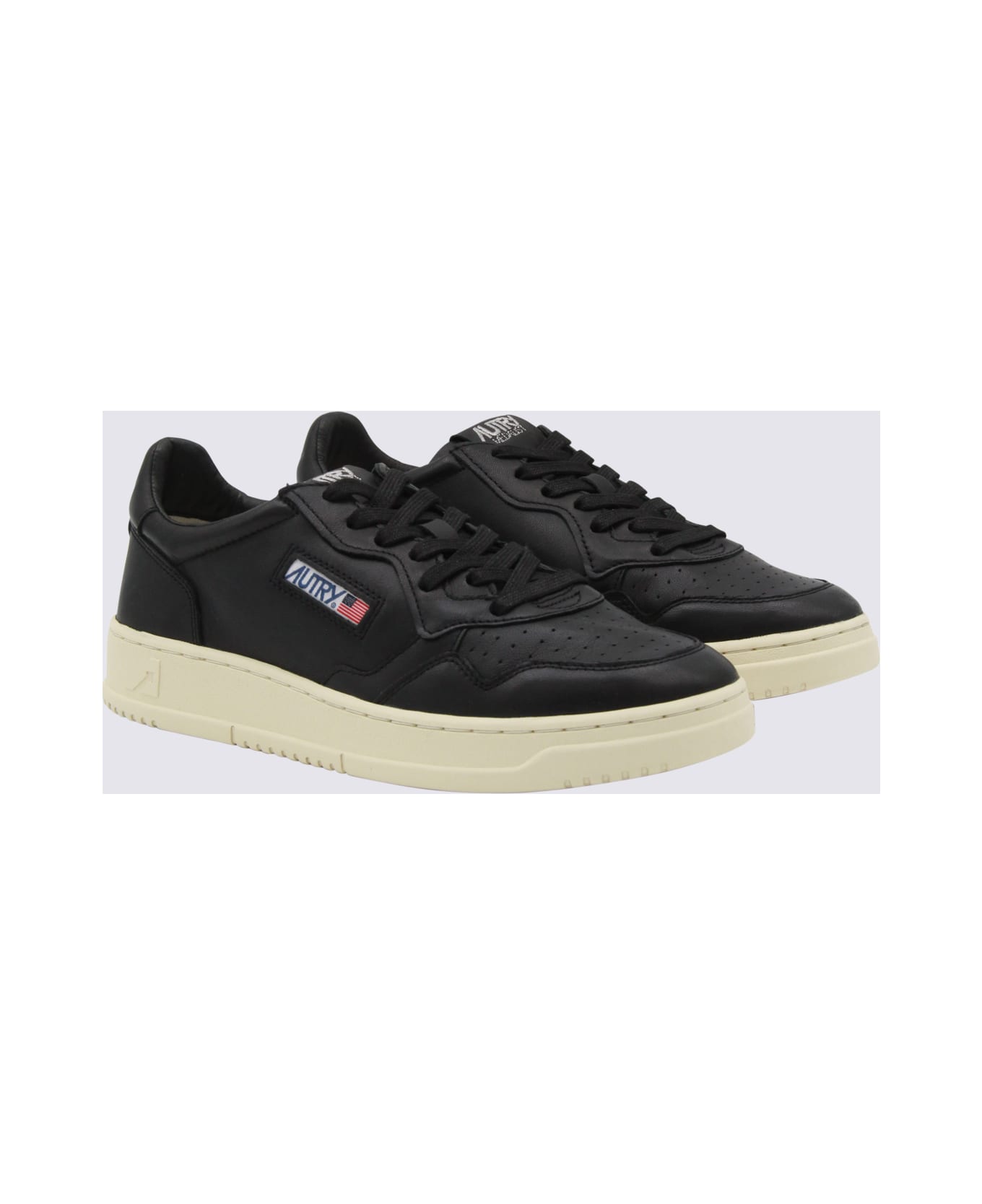 Autry Black Leather Medalist Sneakers - Black