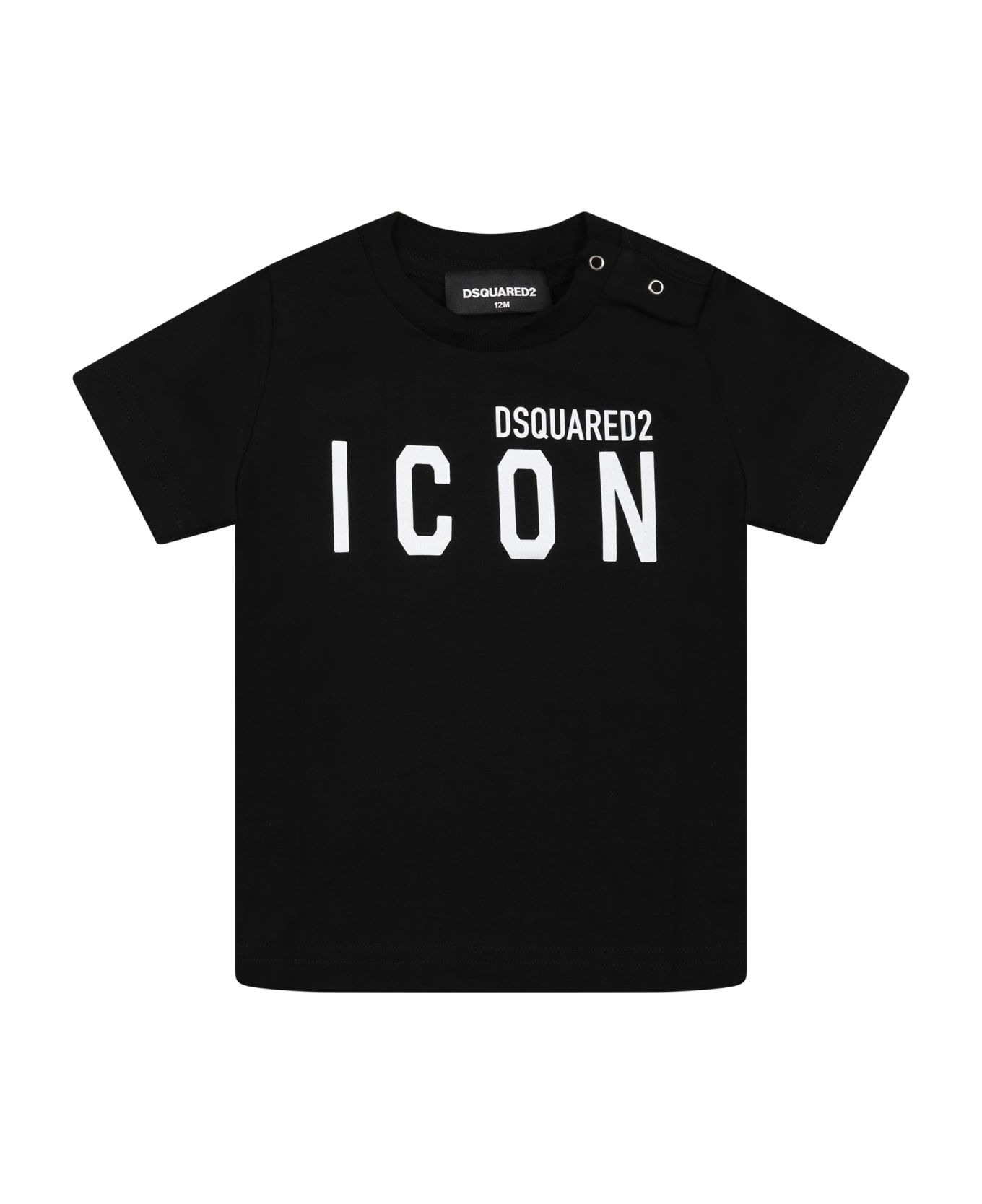 Dsquared2 Black T-shirt For Baby Boy With Print - Black