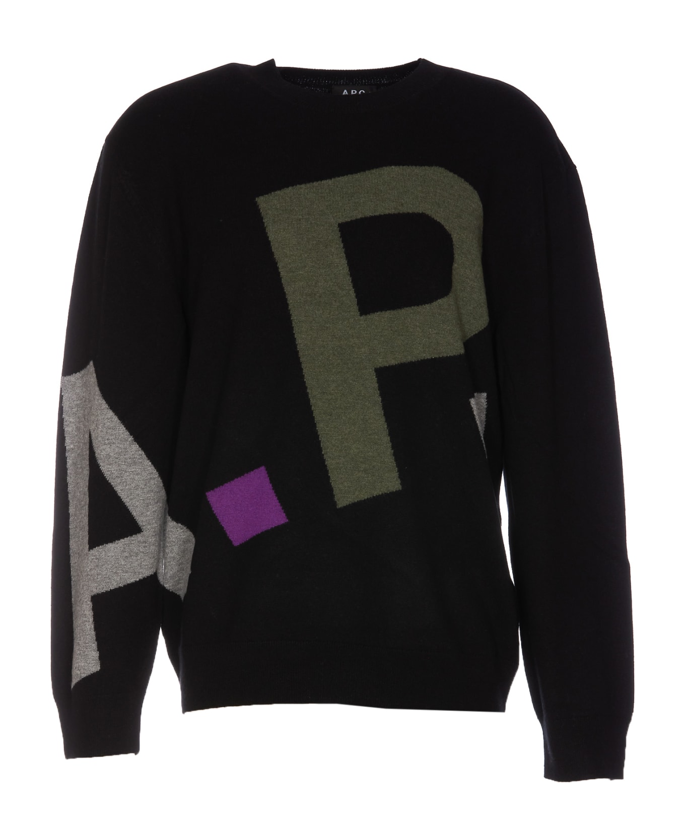 A.P.C. Logo All Over Sweater - Lzz Black フリース
