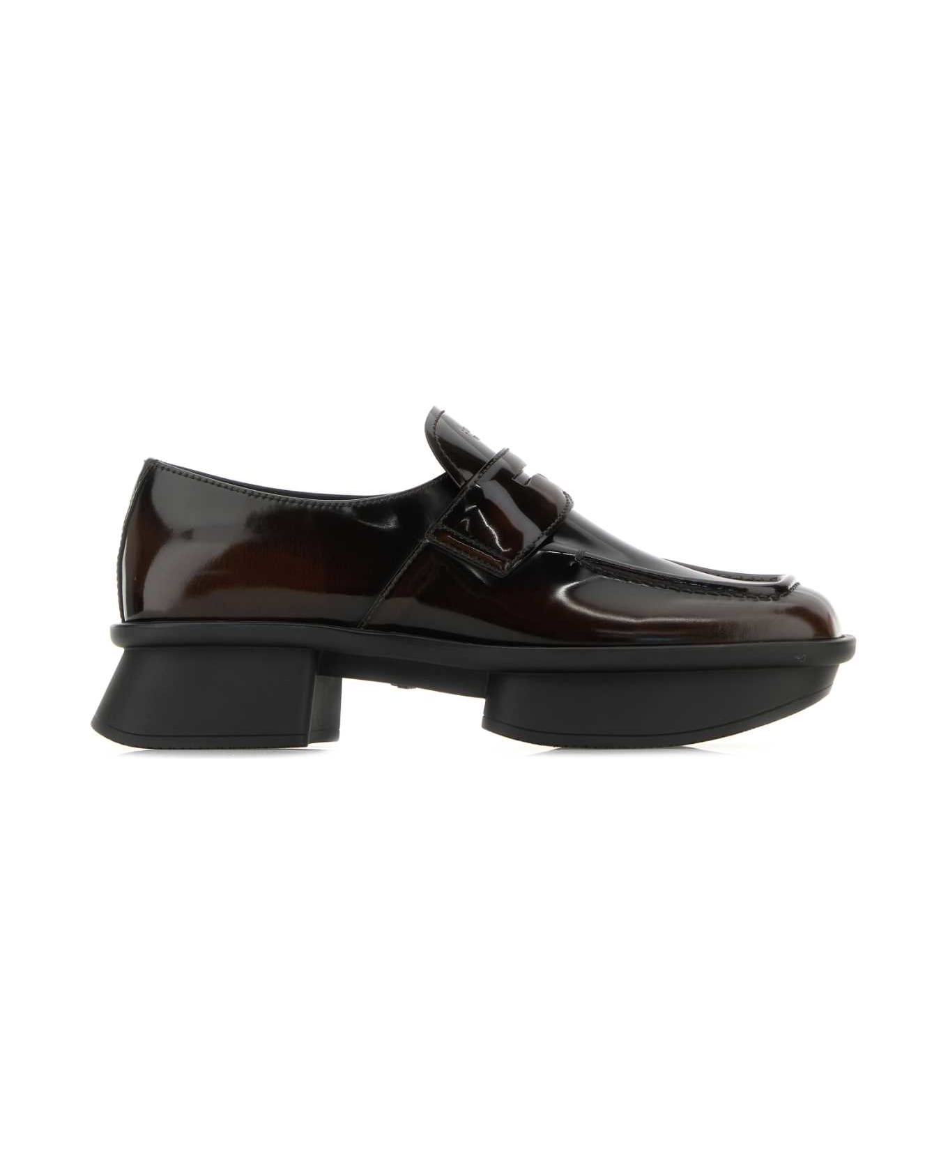 Prada Brown Leather Equal Loafers - BRUCIATO