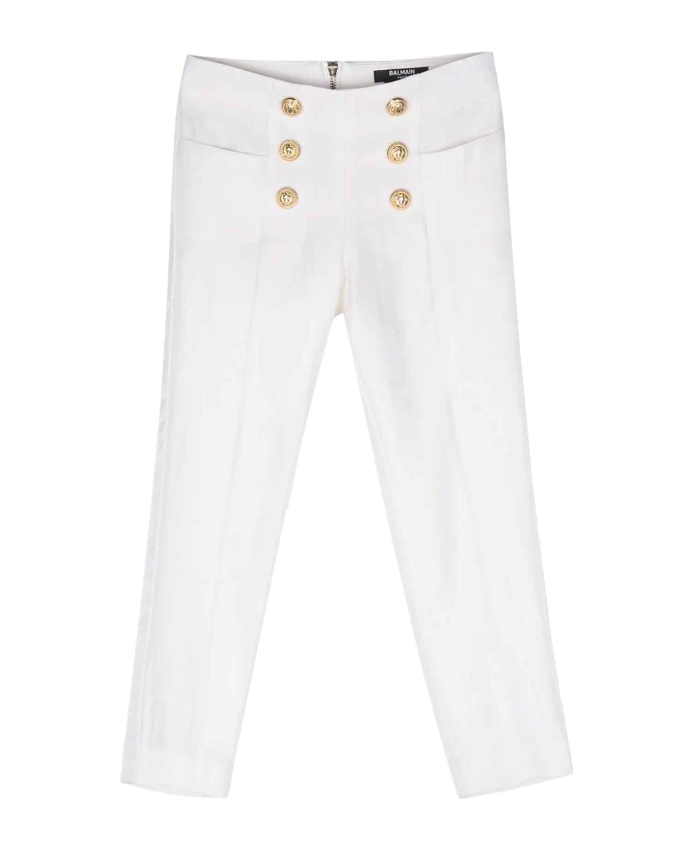 Balmain White Trousers Girl - Bianco