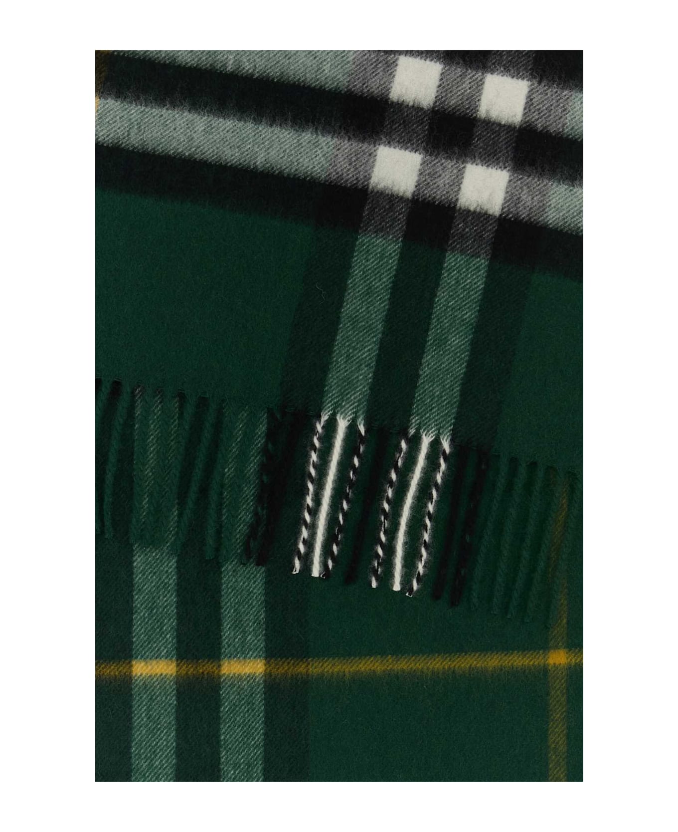 Burberry Embroidered Cashmere Scarf - DARKFERNGREEN