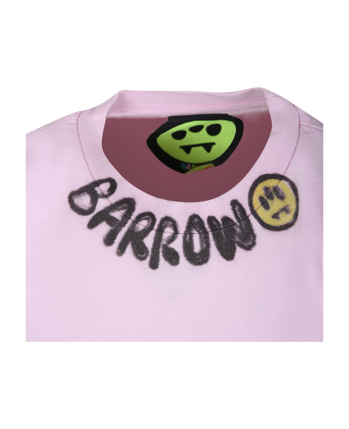 Barrow Pink T-shirt For Girl With E Smile Logo - Pink Tシャツ＆ポロシャツ