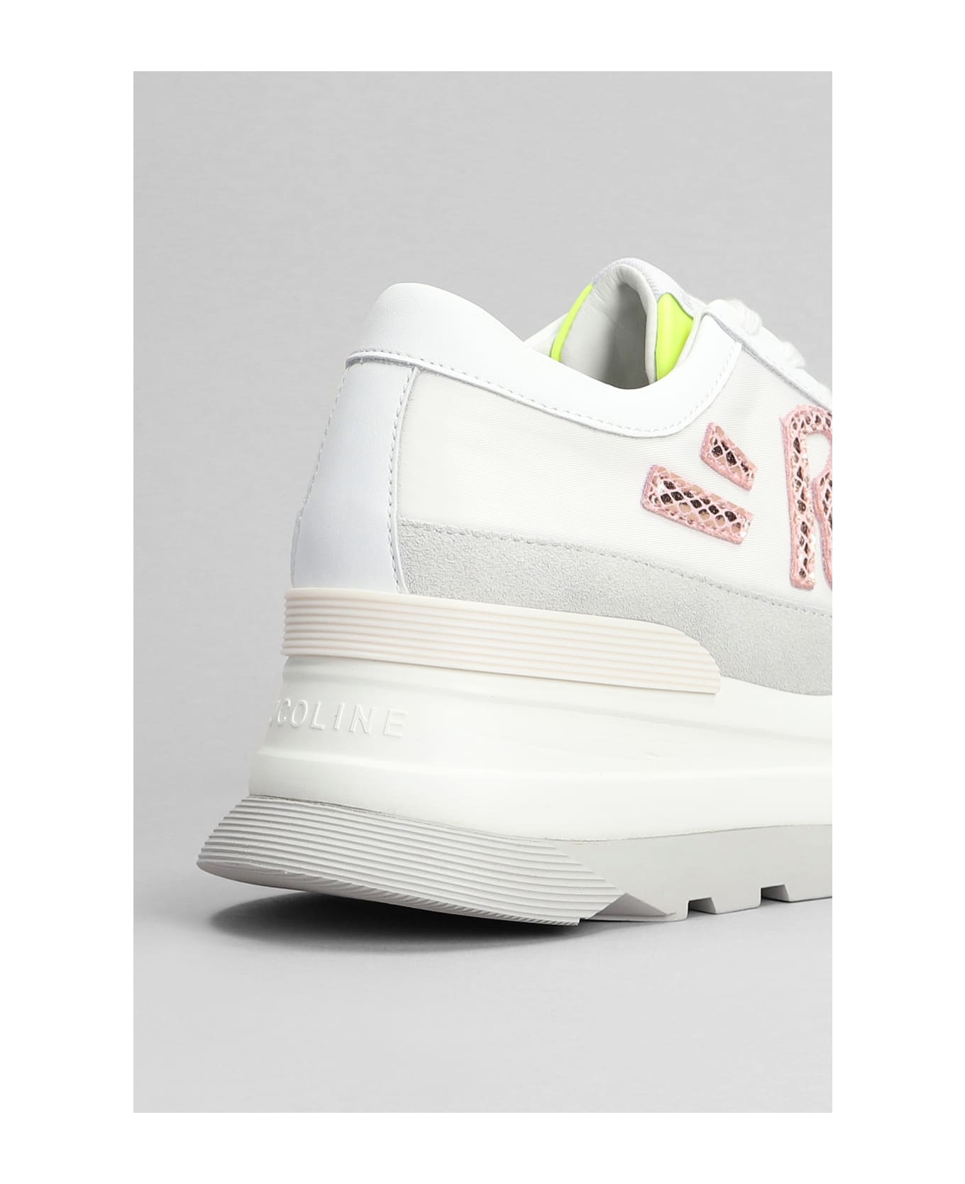 Ruco Line Aki Sneakers In White Suede And Fabric - white
