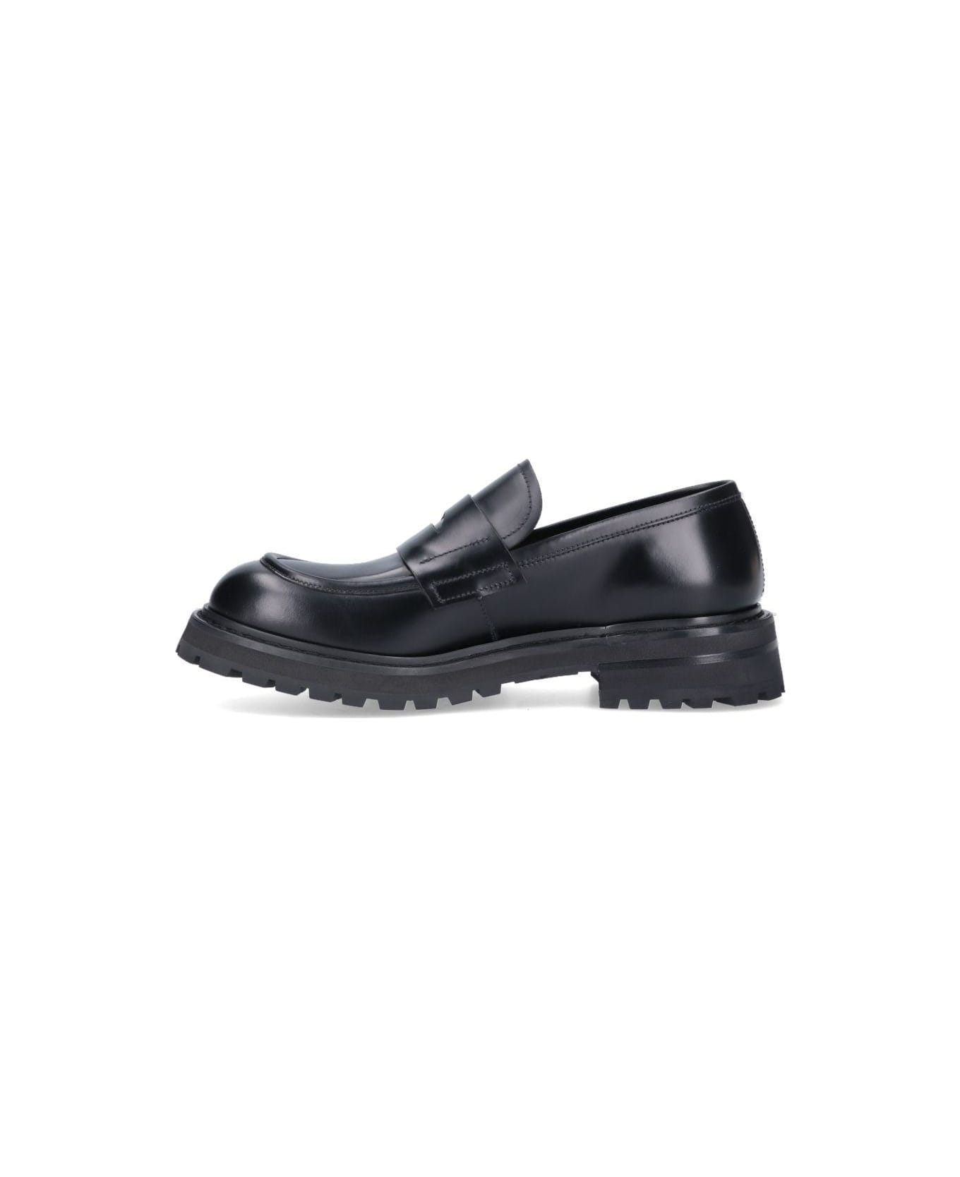 Premiata Leather Loafers Loafers - NERO ローファー＆デッキシューズ