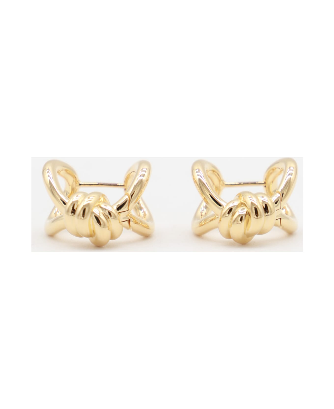 Bottega Veneta Gold Tone Silver Earrings - Yellow