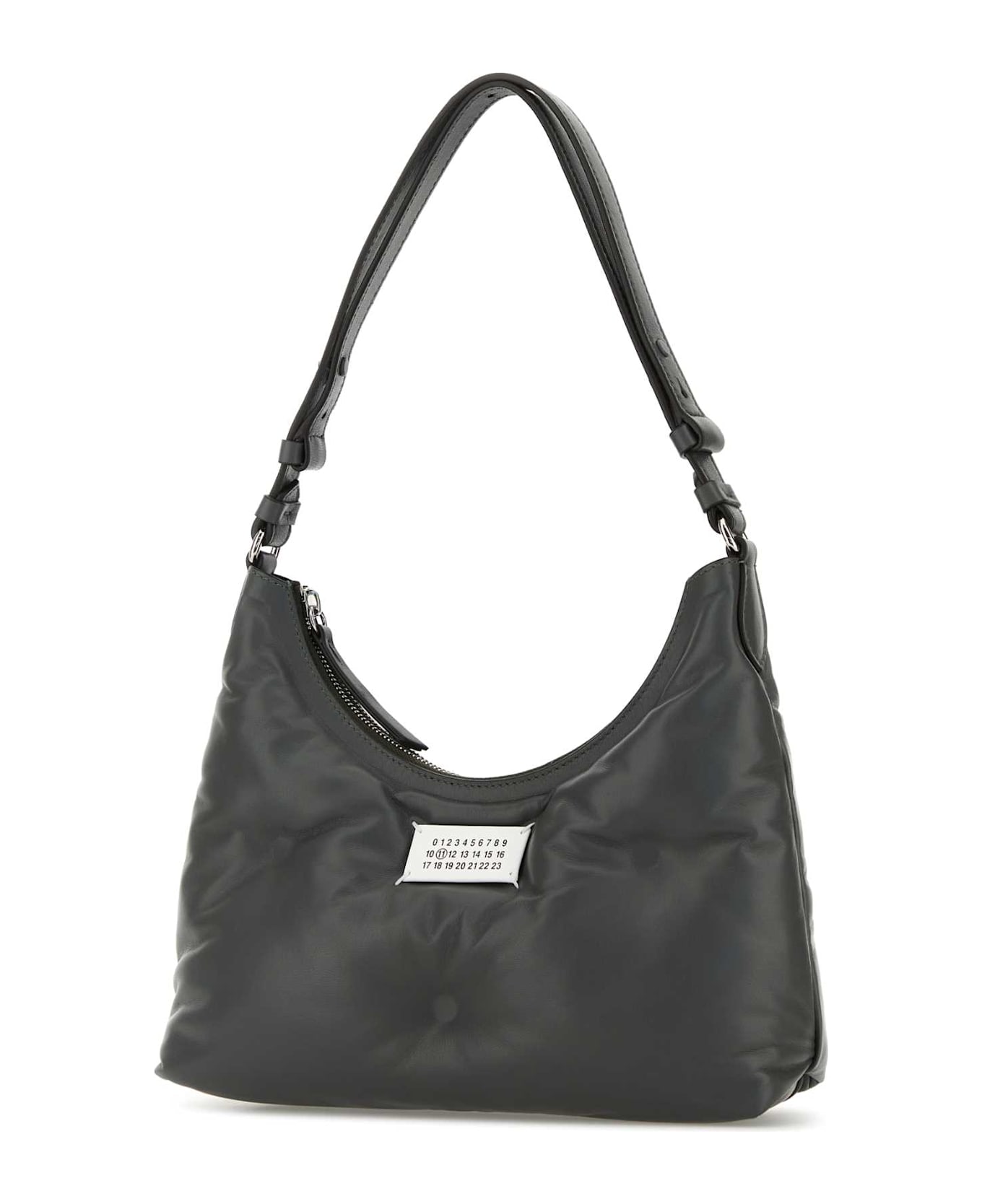 Maison Margiela Dark Grey Nappa Leather Small Glam Slam Hobo Shoulder Bag - GREY