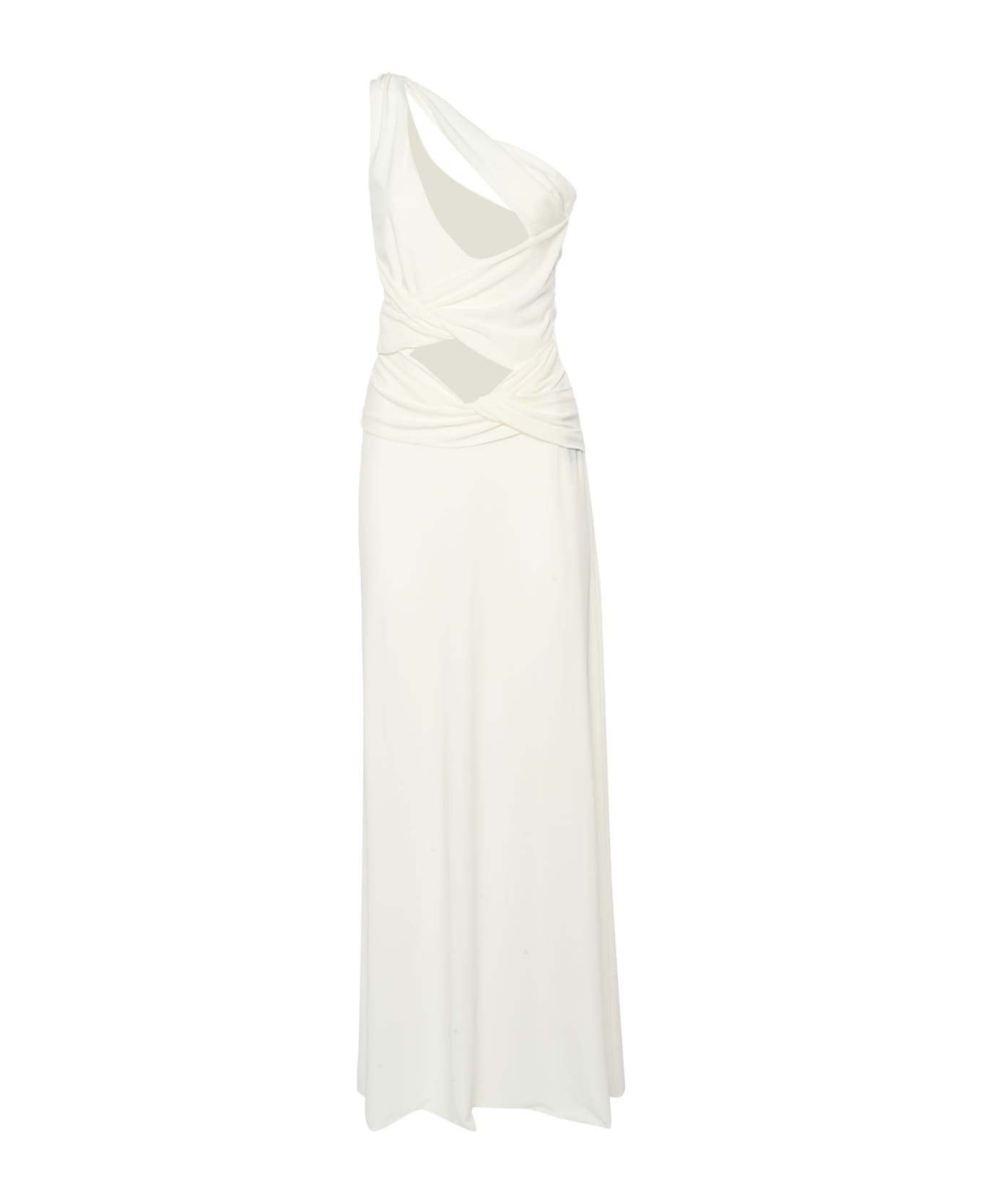 Alberta Ferretti One Shoulder Dress - WHITE
