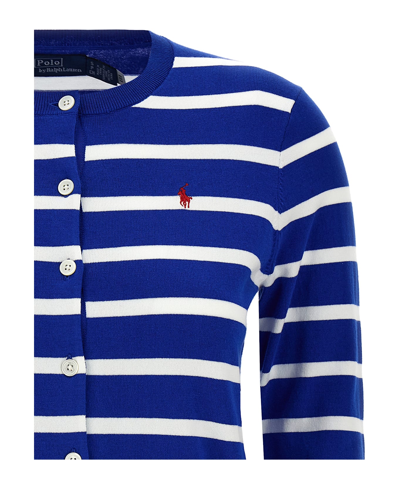 Polo Ralph Lauren Logo Embroidery Cardigan - BLUE SATURN WHITE