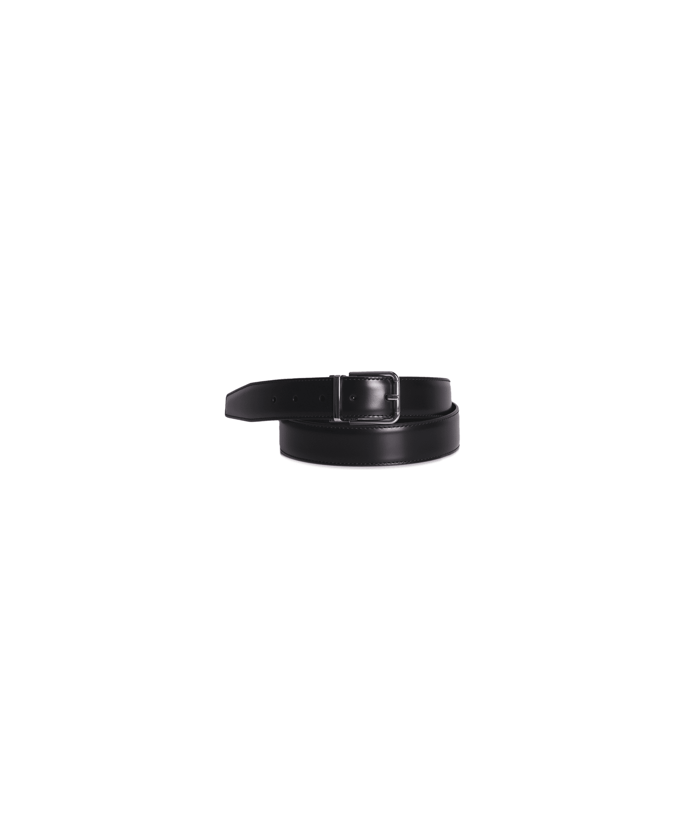 Dolce & Gabbana Simple Belt In Calfskin - Black
