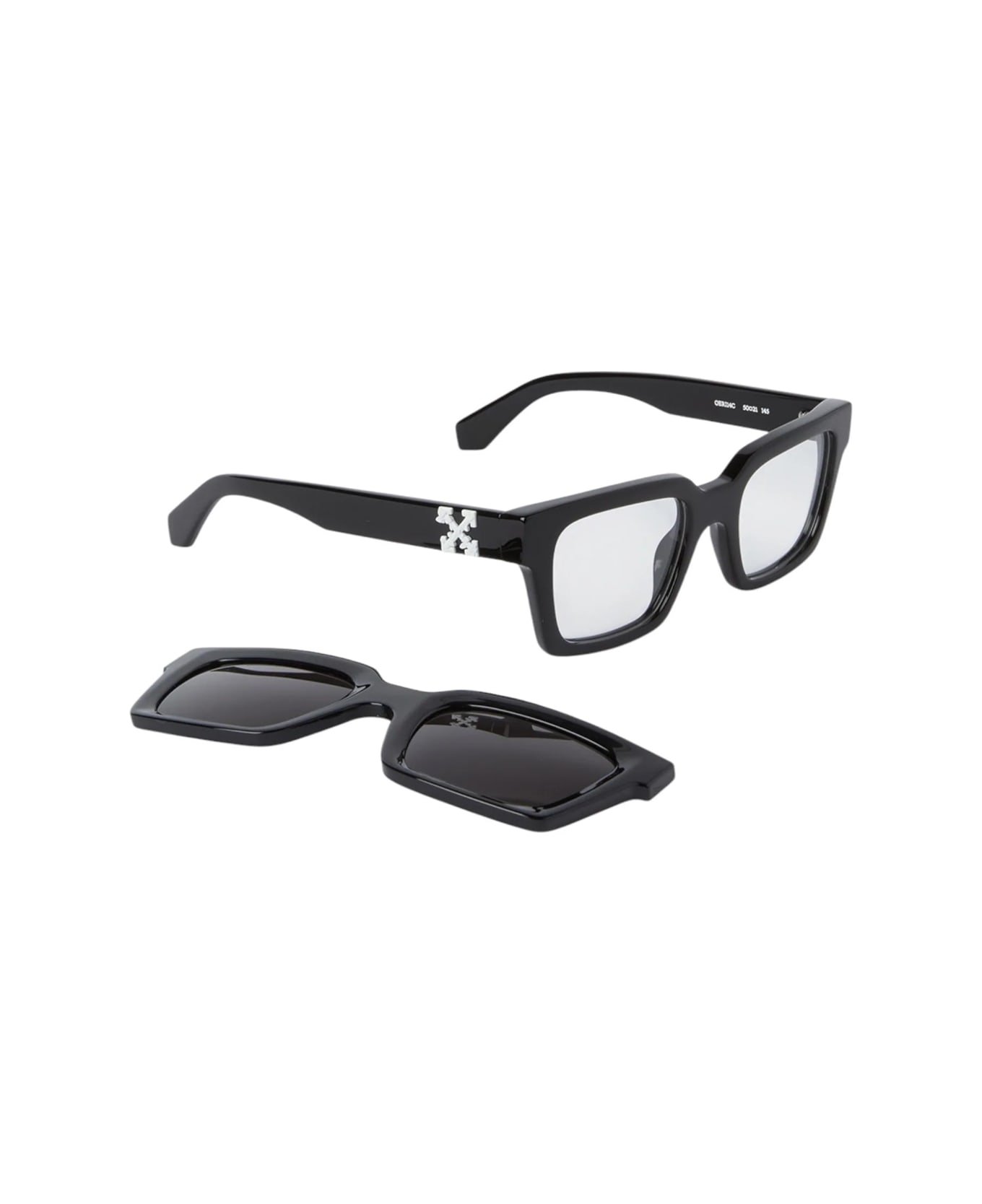 Off-White Oeri14c Clip On 1007 Black Dark Grey Glasses - Nero