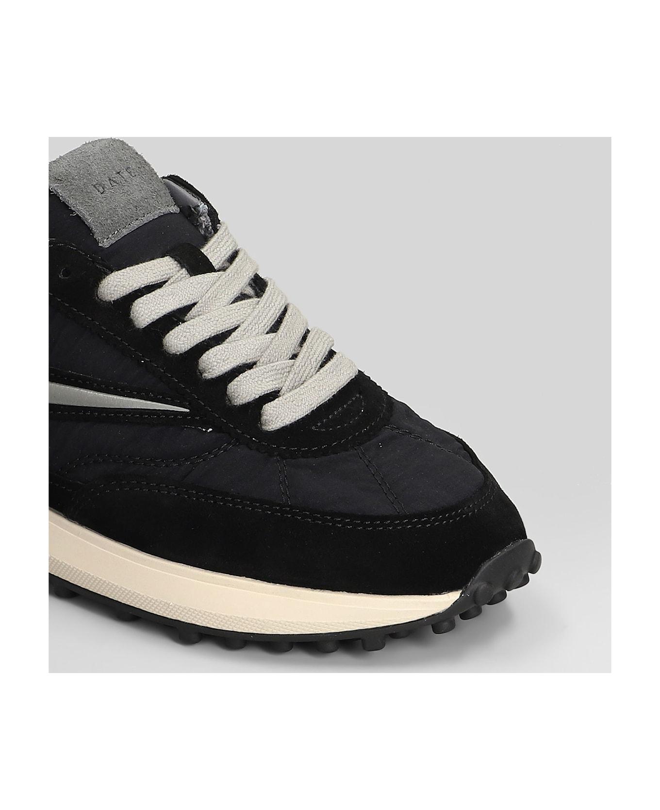 D.A.T.E. Athleta Sneakers In Black Suede And Fabric - black