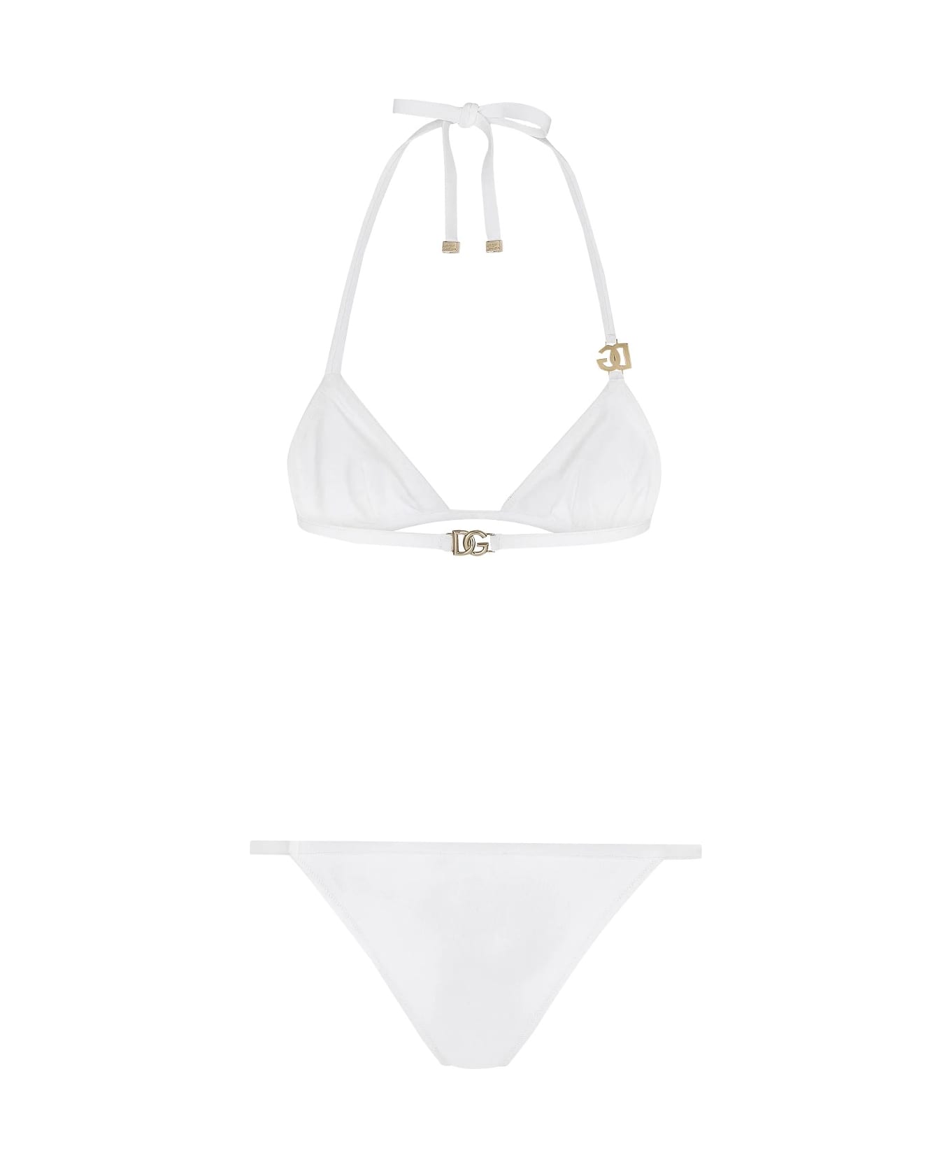 Dolce & Gabbana Logo Bikini Swimsuit - BIANCO