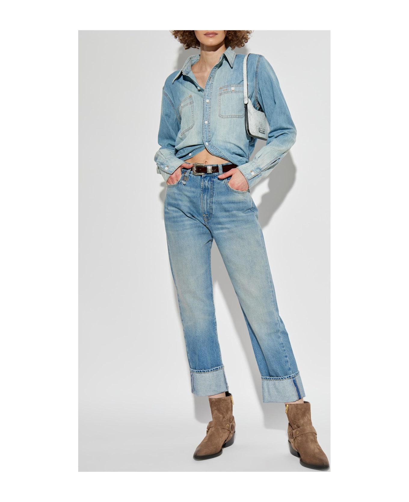 R13 Jeans With Logo - A Merrin Blue