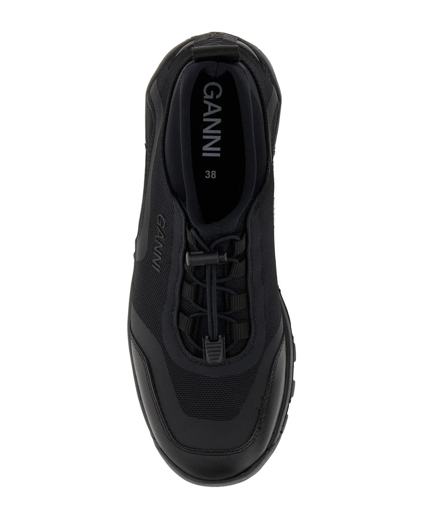 Ganni Black Polyester Performance Neoprene Sneakers - Nero