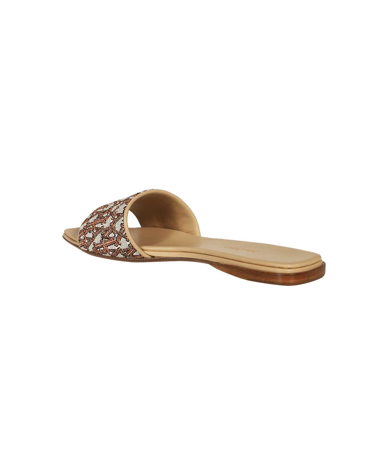 Max Mara Slides With Logo - Beige