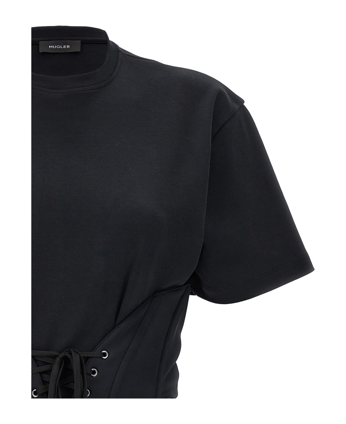 Mugler Corset T-shirt - Black/black Tシャツ