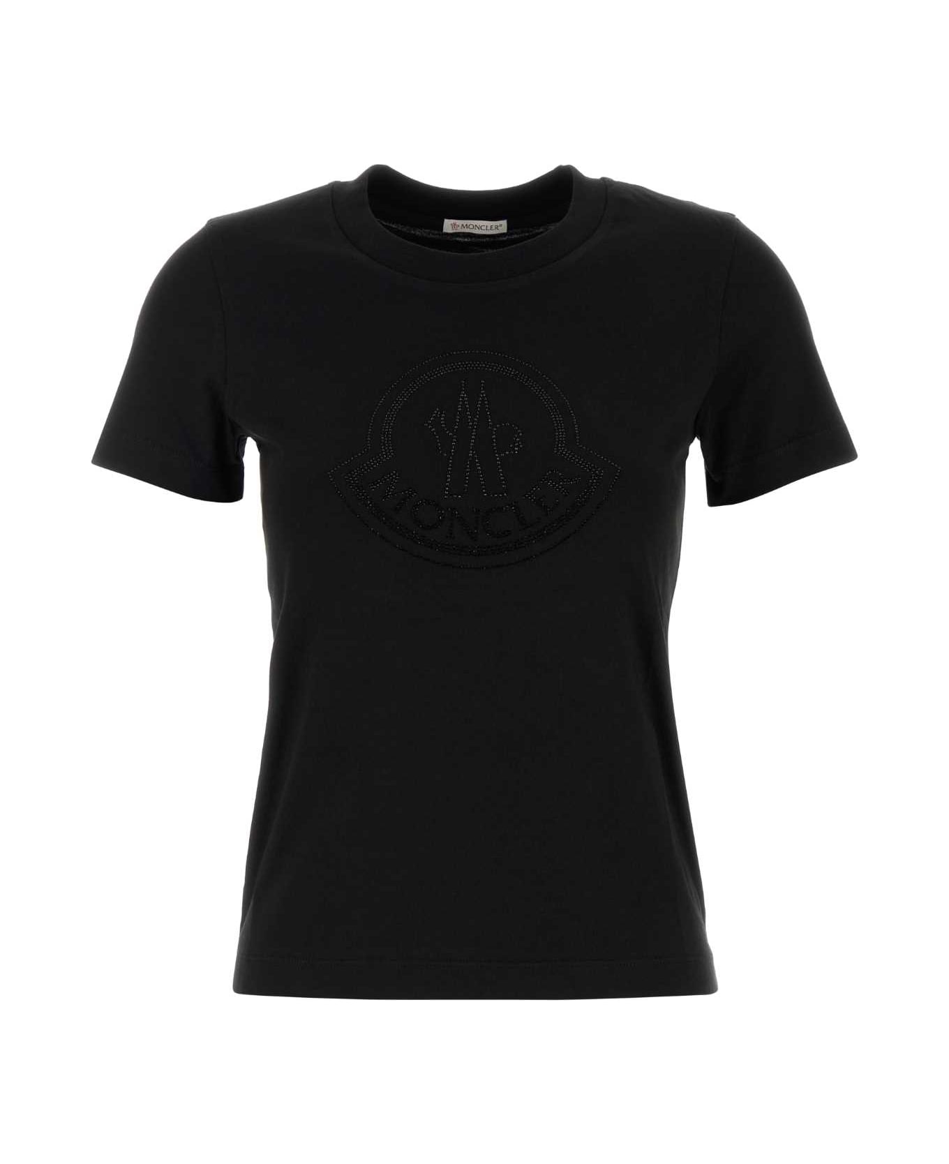 Moncler Black Cotton T-shirt - 999