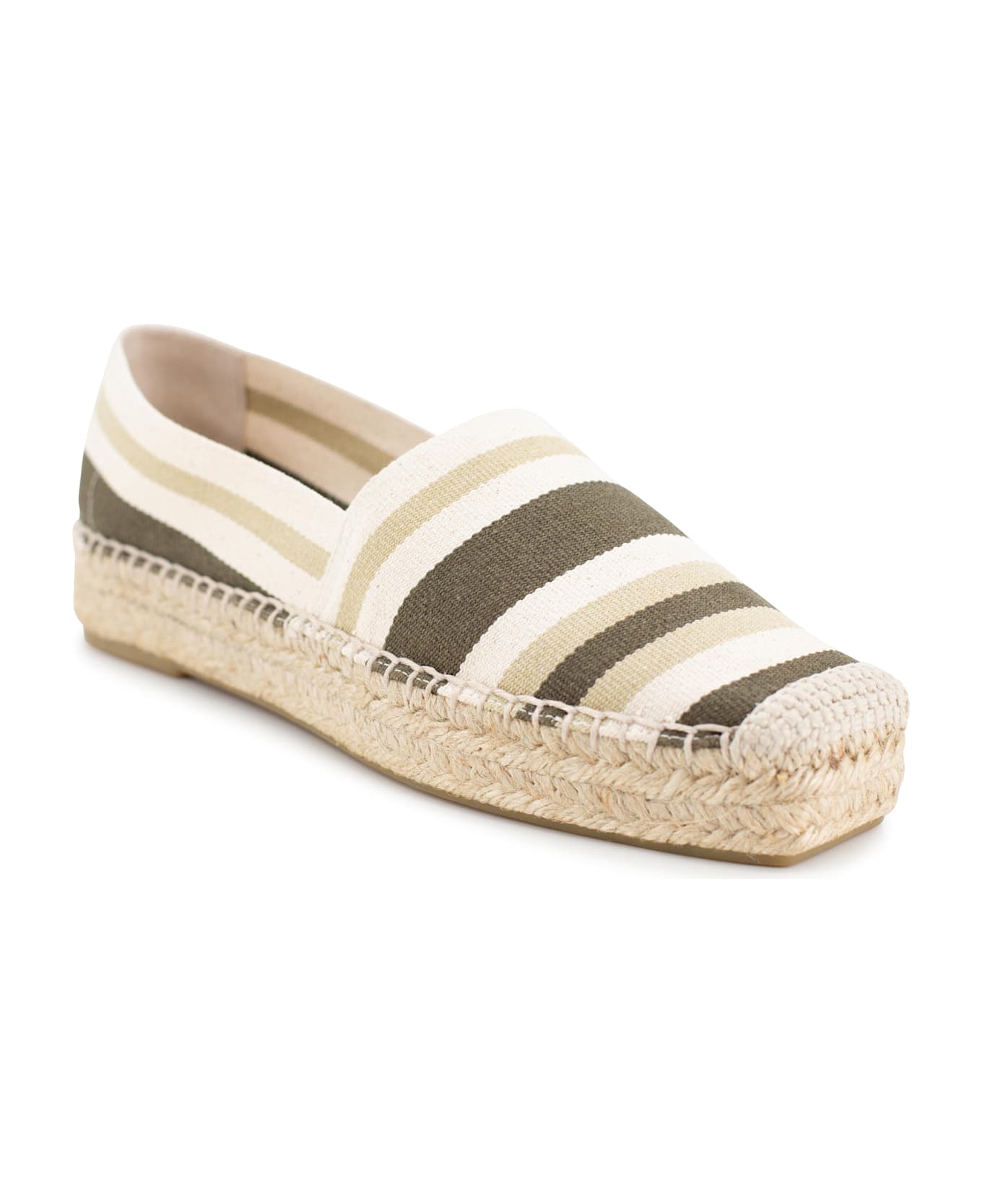 Paloma Barceló Square-toed Espadrilles - Khaki