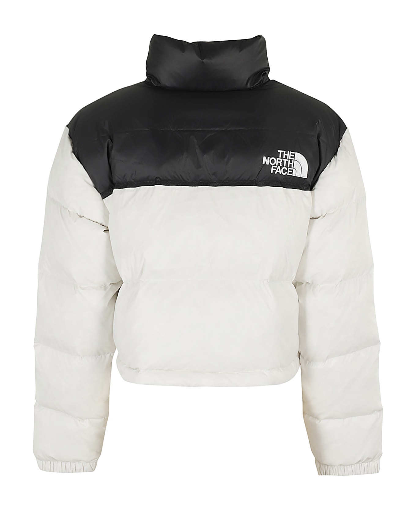 The North Face W Nuptse Short Jacket - White Dune Tnf Black