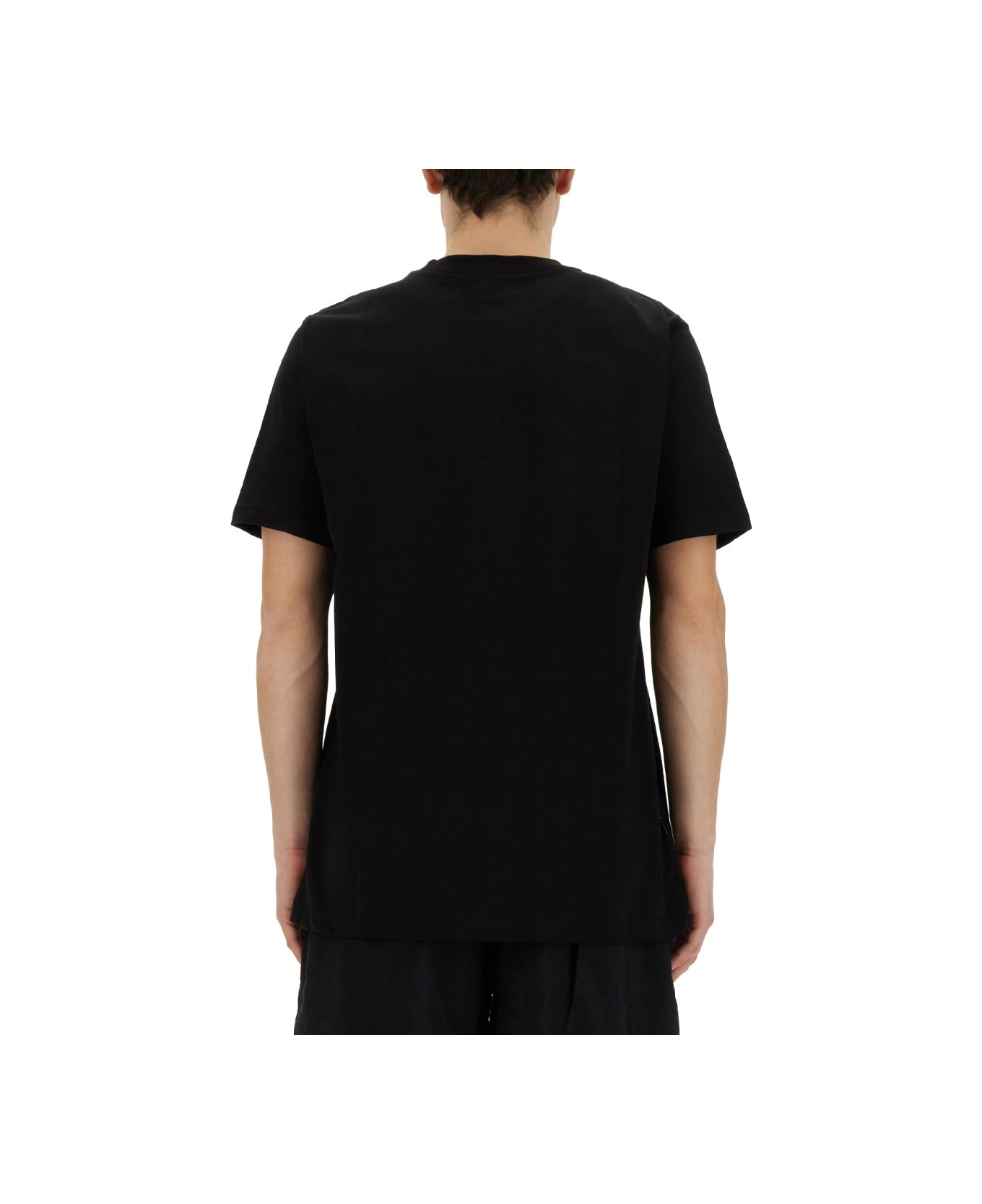 Family First Milano T-shirt With Heart Embroidery - BLACK シャツ