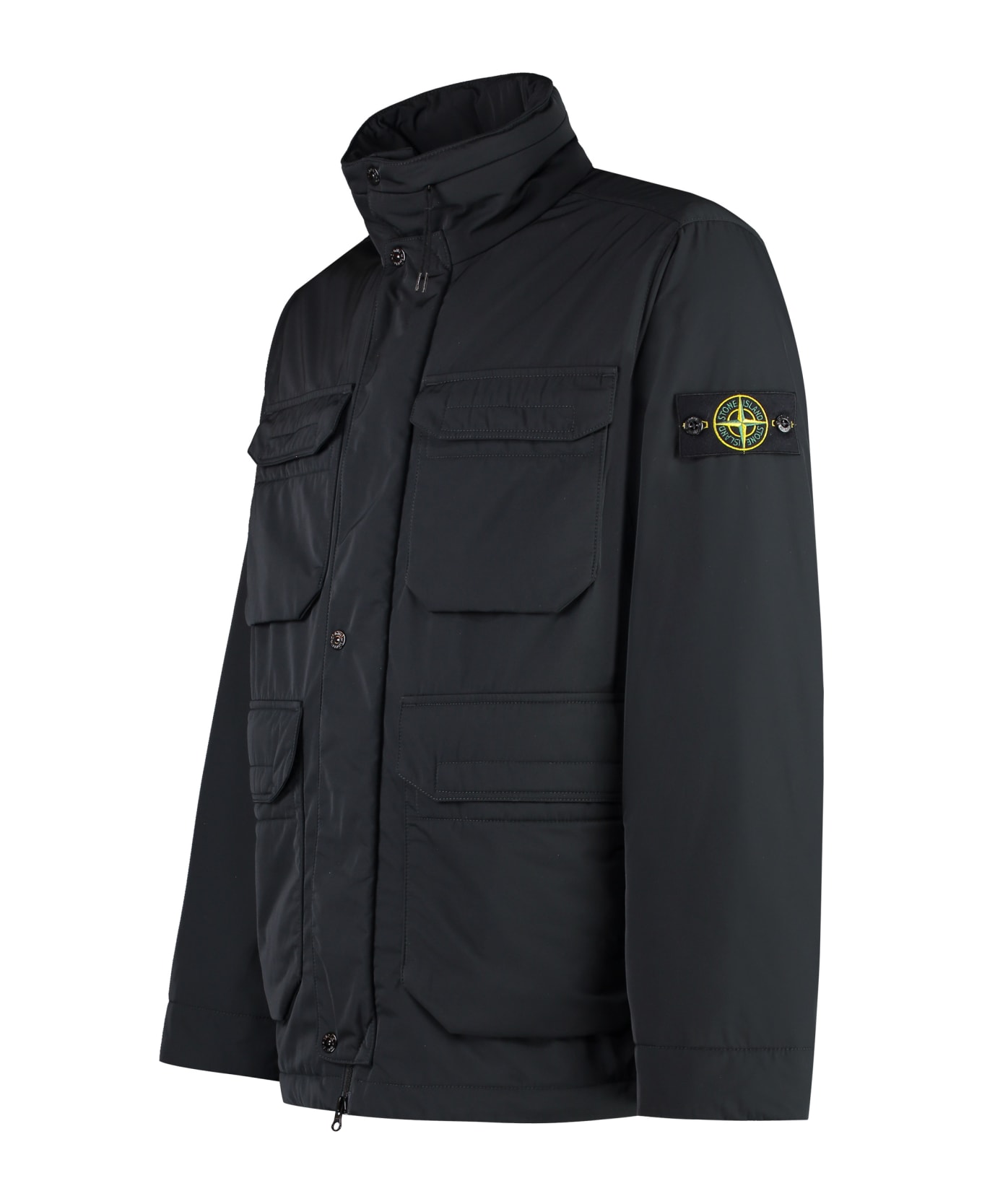 Stone Island Technical Fabric Hooded Jacket - black