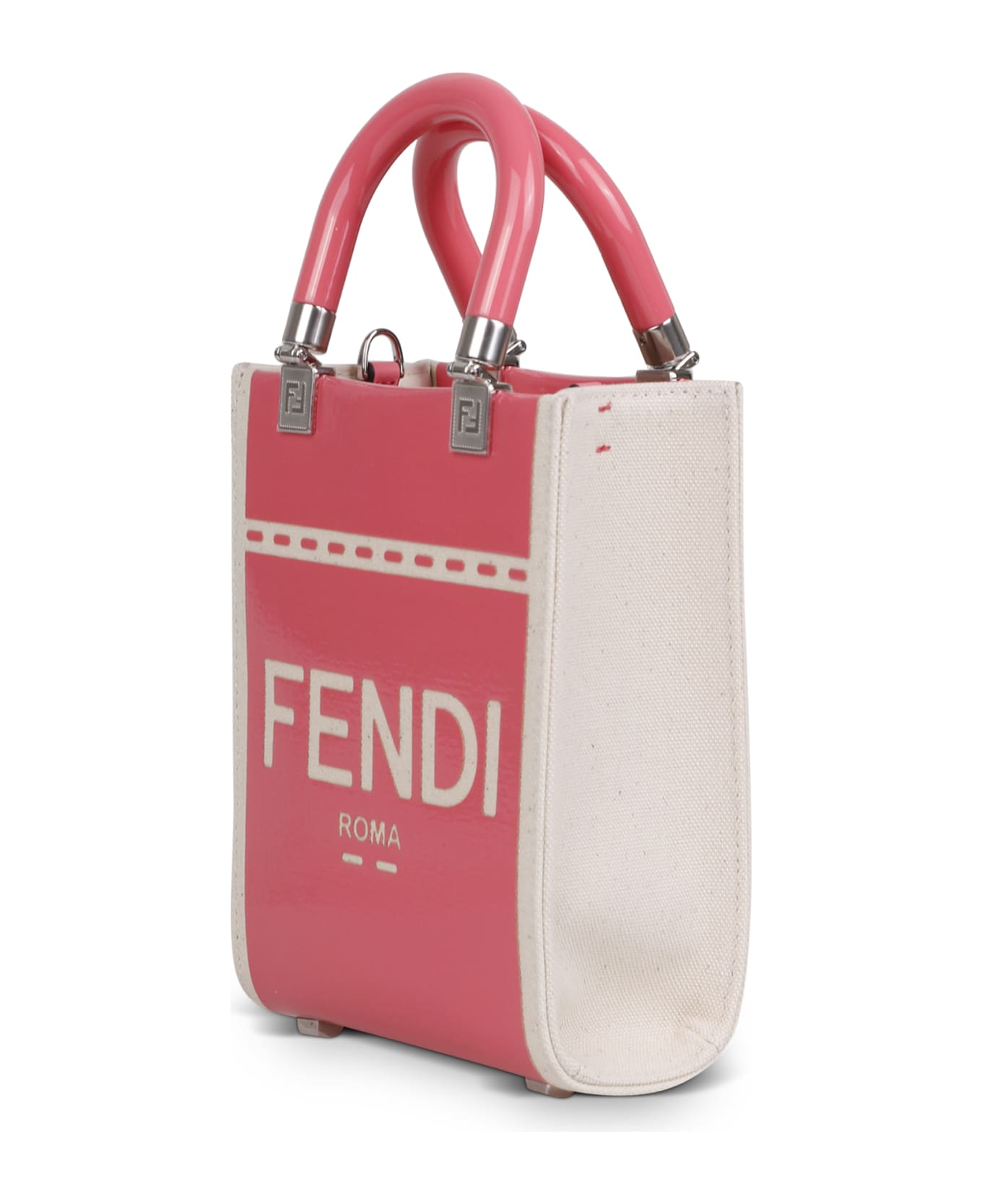 Fendi Sunshine Mini Bag In Canvas And Patent Leather トートバッグ