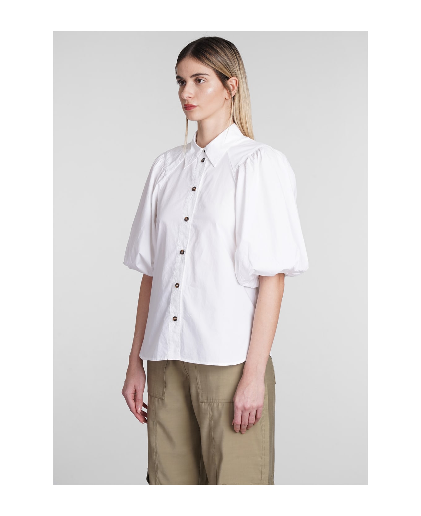 Ganni White Cotton Shirt - white