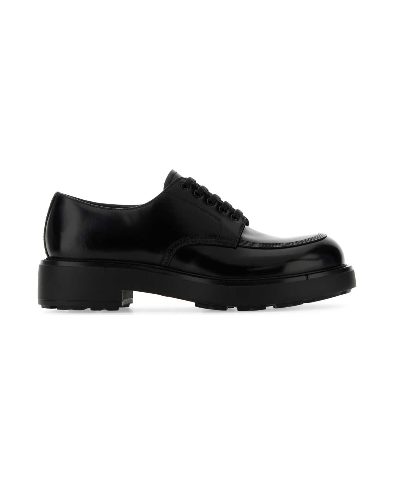 Prada Black Leather Lace-up Shoes - NERO