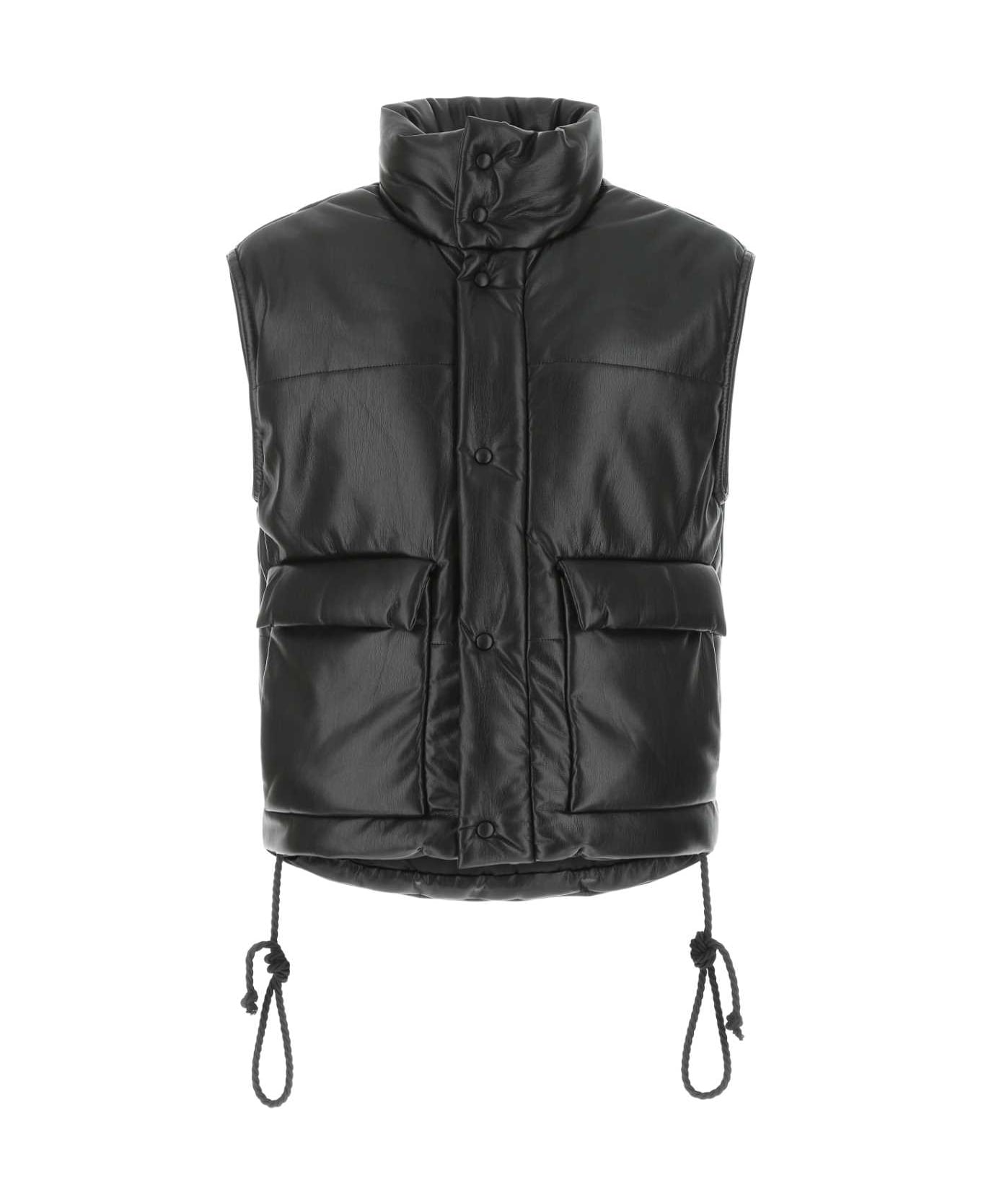 Nanushka Black Synthetic Leather Padded Jacket - BLACK シャツ