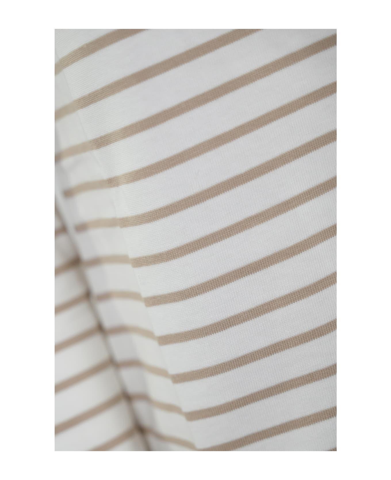 Weekend Max Mara 'erasmo' Striped Cotton Sweater - F.do bianco