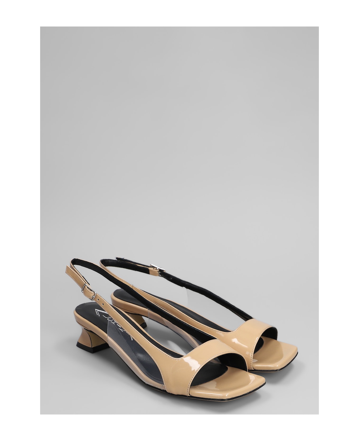 Alchimia Sandals In Beige Patent Leather - beige