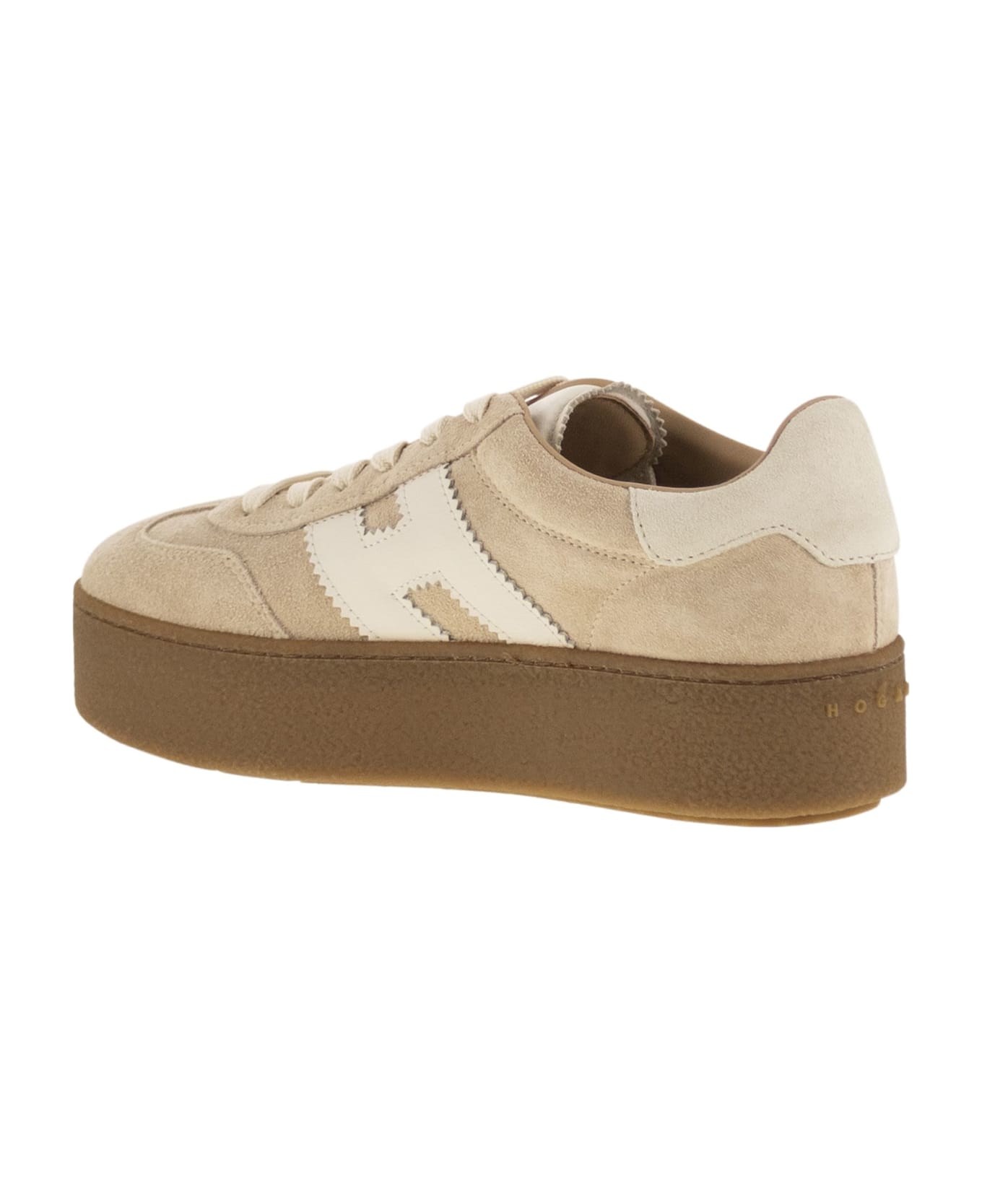 Hogan Cool - Suede Trainers With Thick Soles - Sand