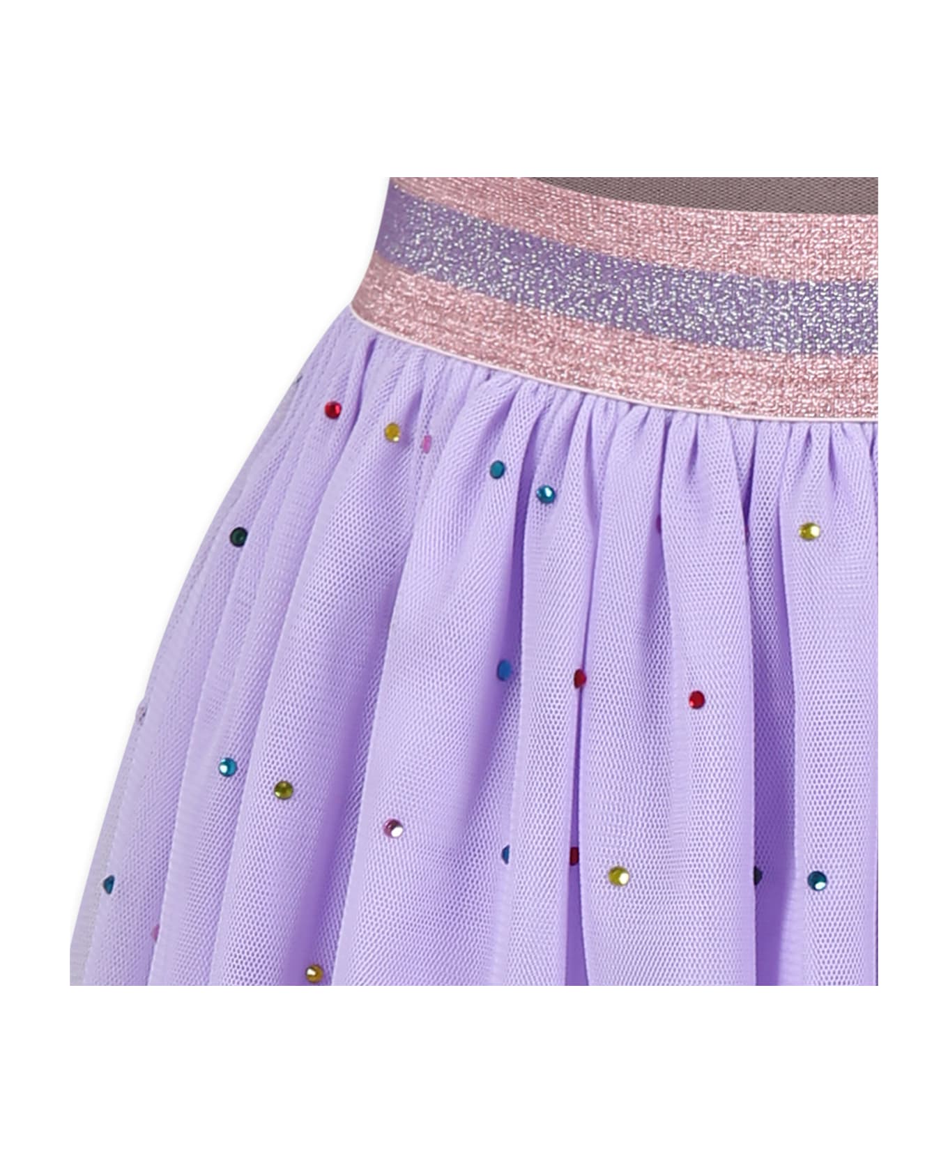 Stella McCartney Kids Purple Skirt For Girl With Rhinestones - Violet
