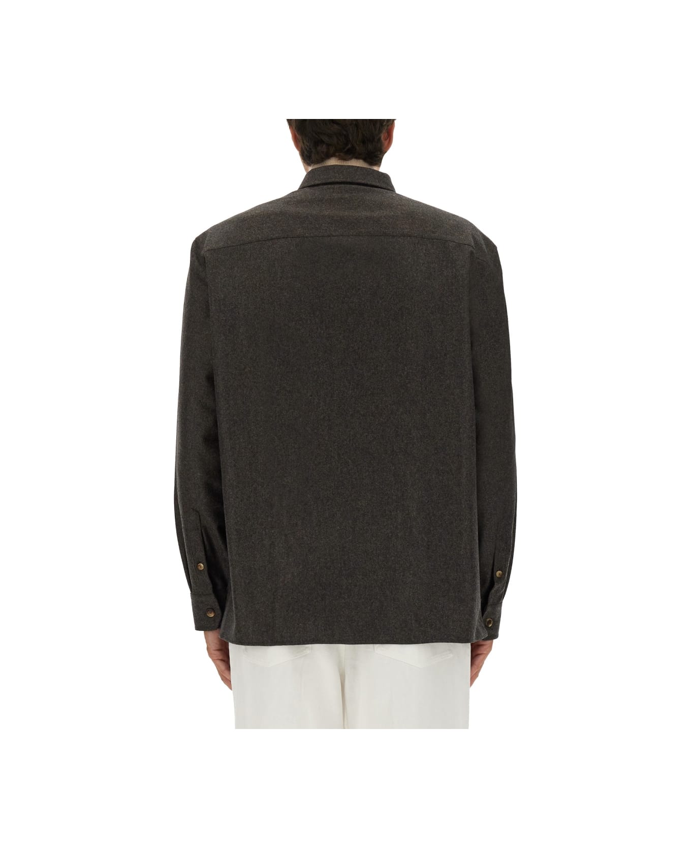 Brunello Cucinelli Virgin Wool Flannel Overshirt - BROWN