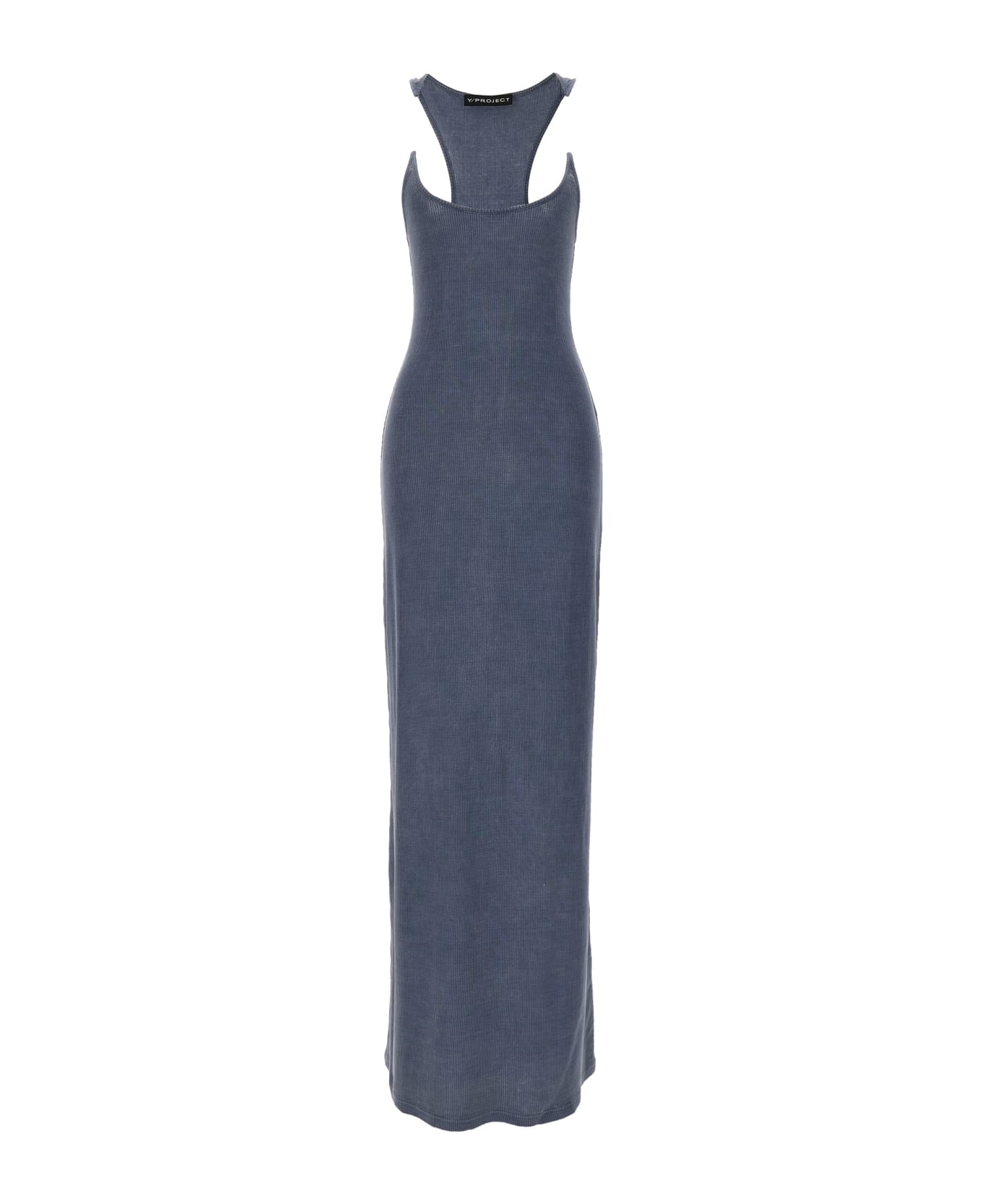Y/Project 'invisible Strap' Dress - BLUE ACID WASH