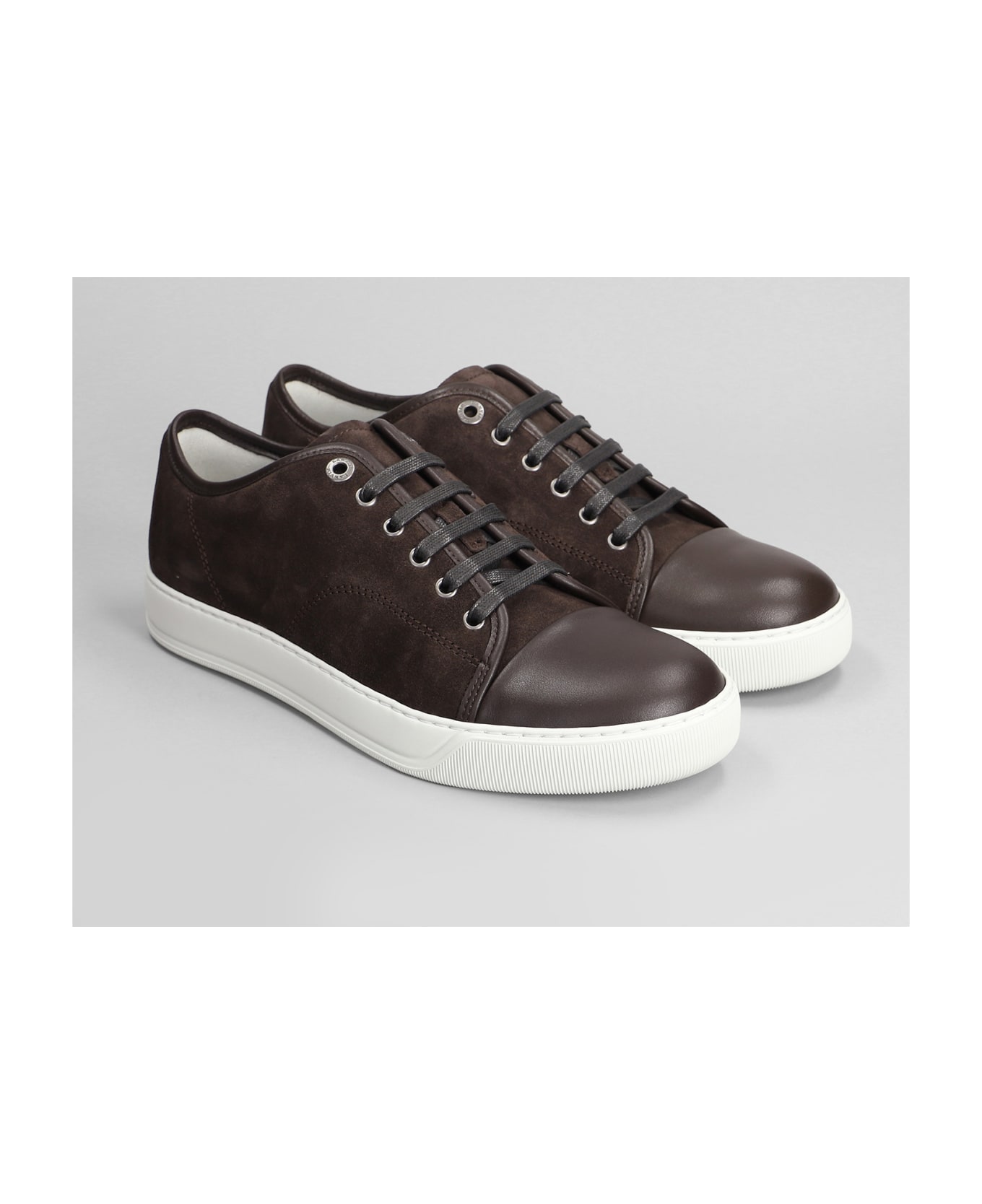 Lanvin Dbb1 Sneakers In Brown Suede - brown