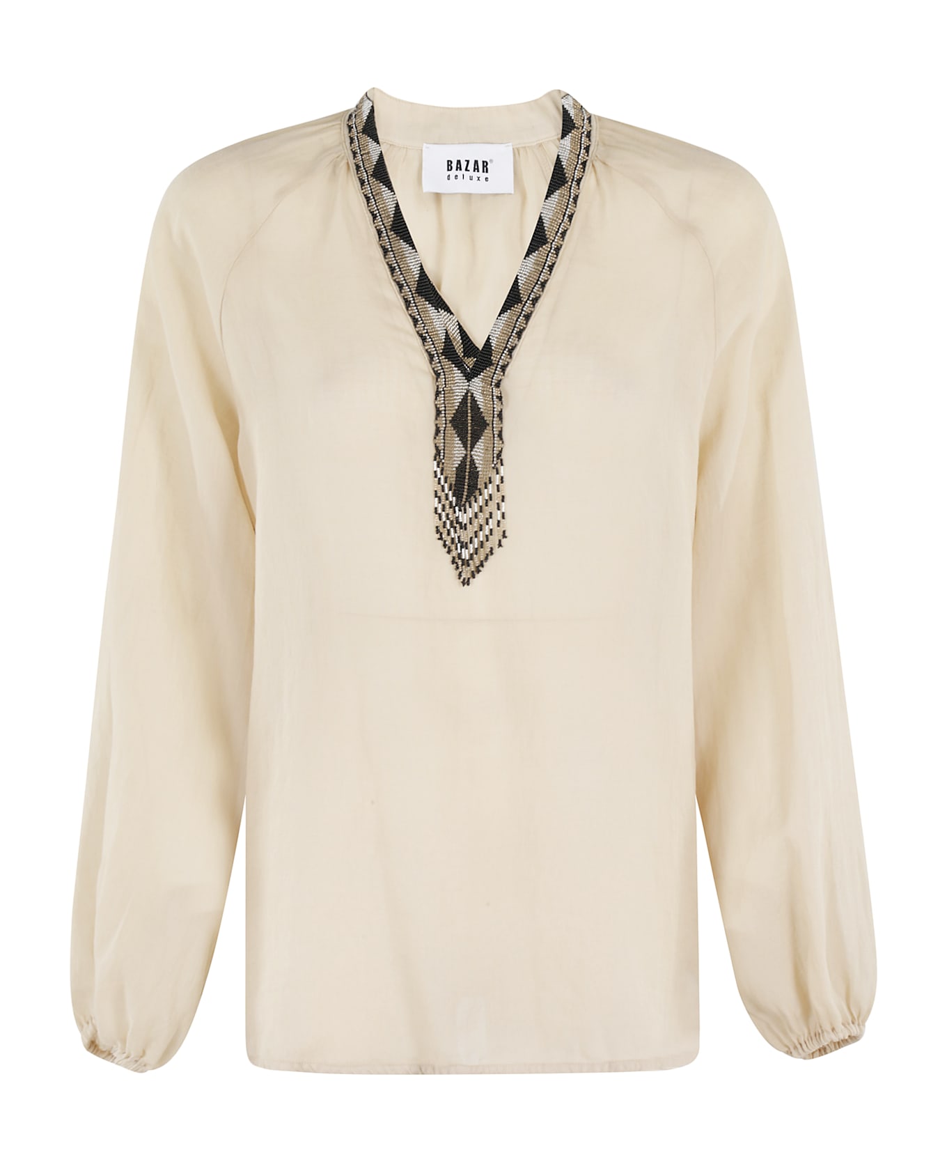 Bazar Deluxe Blusa Nodo Manica Lunga - Avena