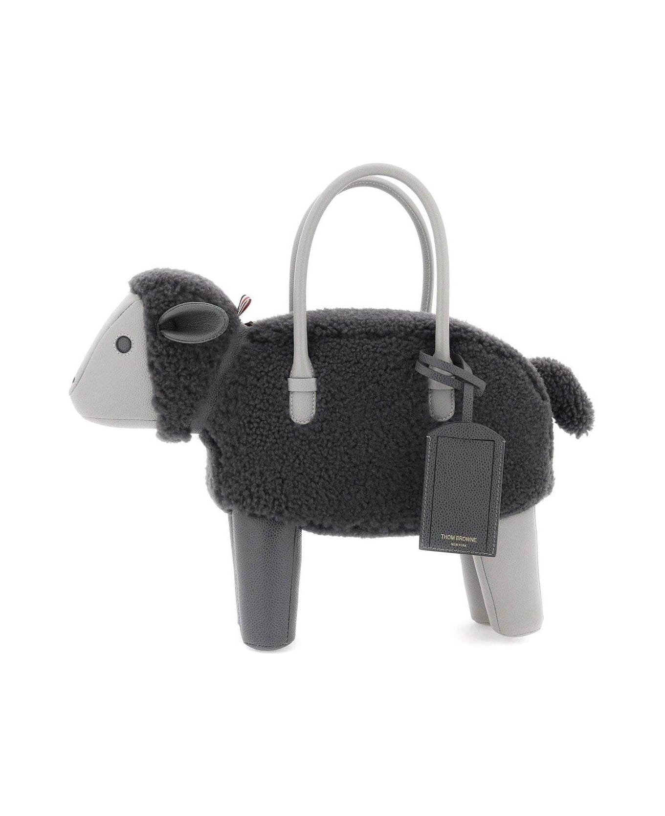 Thom Browne Sheep-shaped Zip-up Tote Bag - GREY