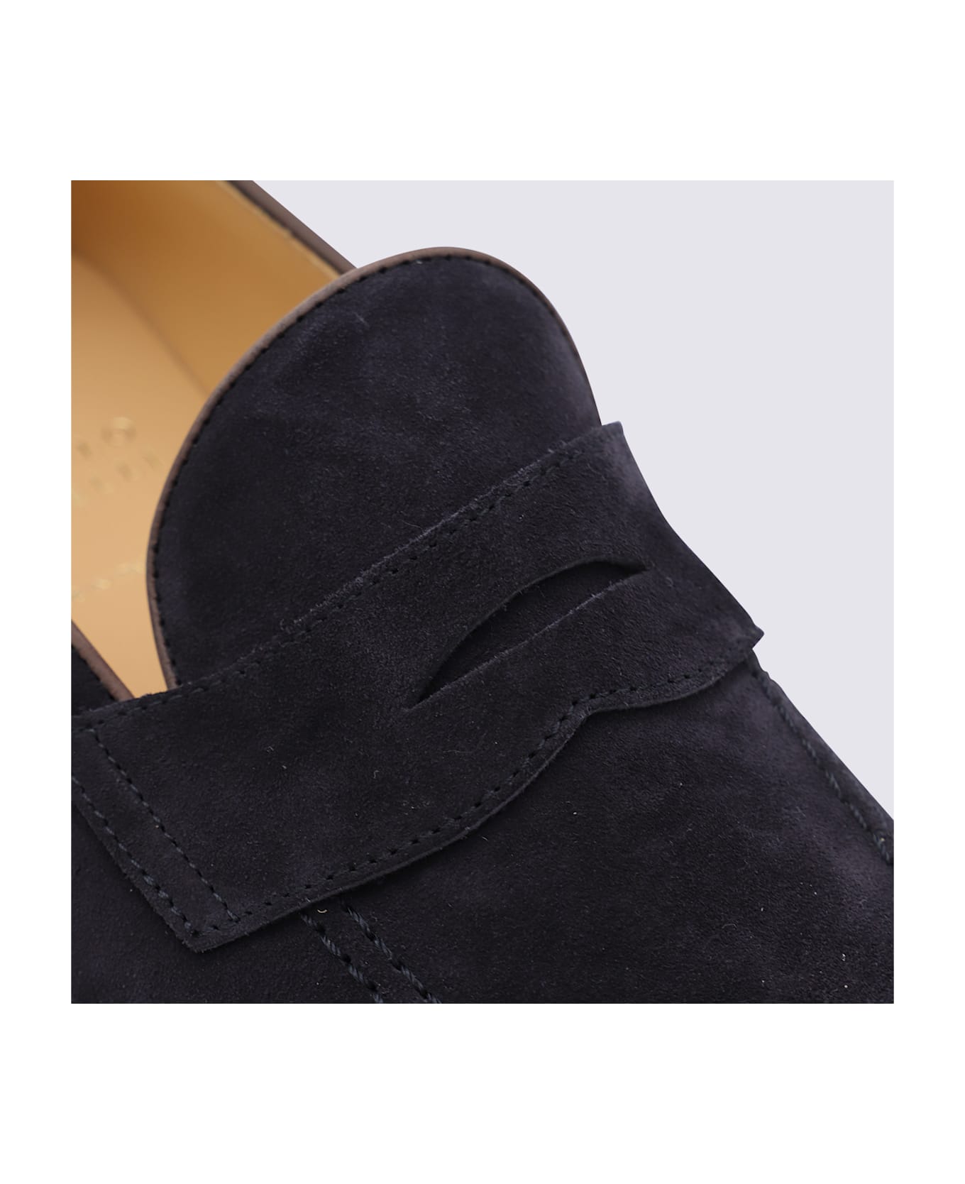 Brunello Cucinelli Navy Leather Loafers - Blue