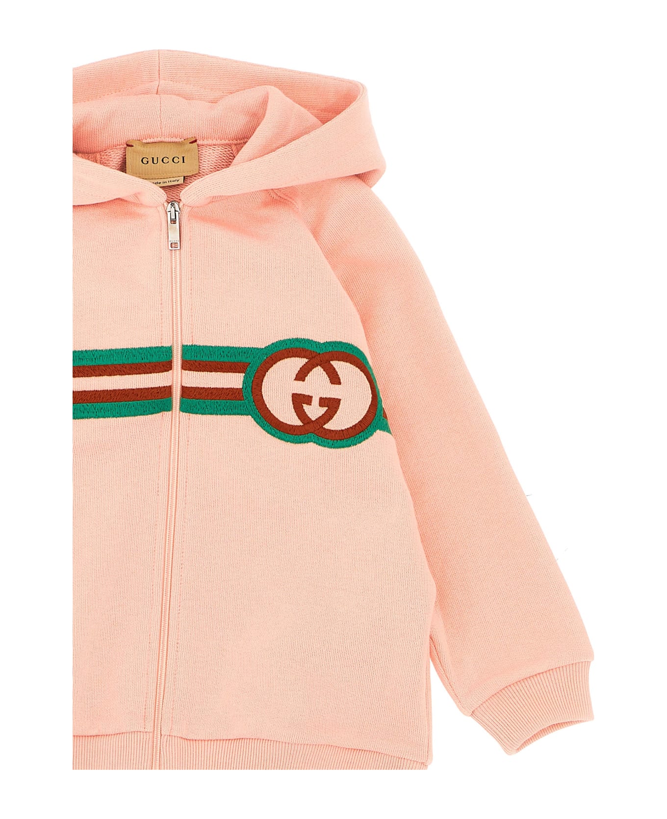 Gucci style Logo Embroidery Hoodie - PINK