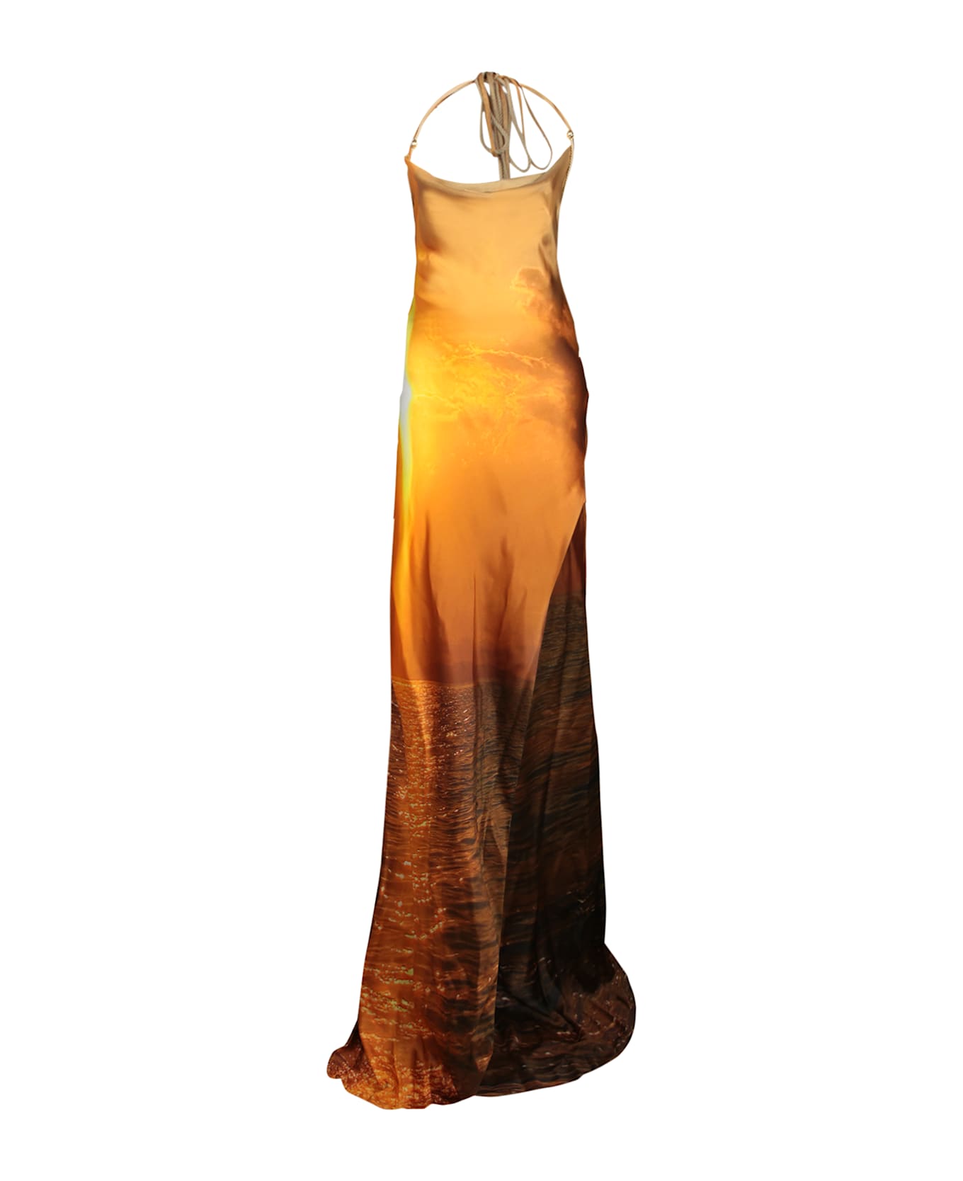 Roberto Cavalli Sunset Aran Multicolor Long Dress - Orange