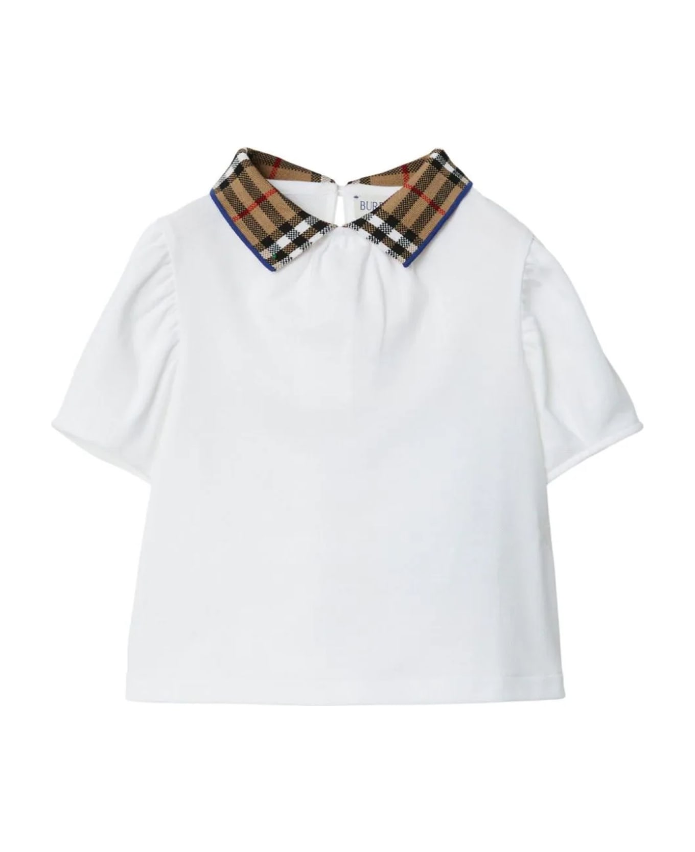 Burberry White Stretch-cotton Polo Shirt