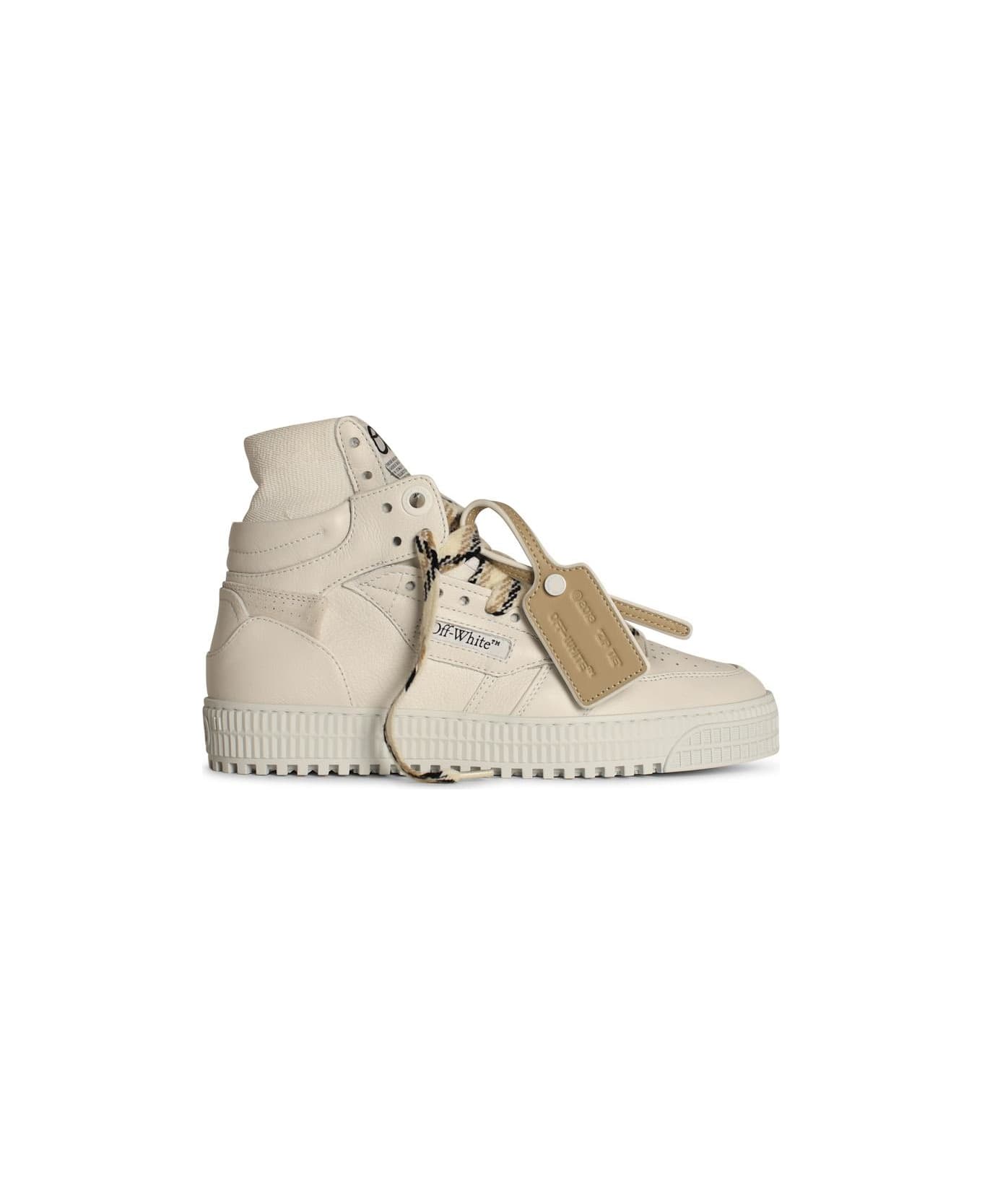 Off-White '3 Off Court' White Leather Blend Sneakers - WHITE WHITE