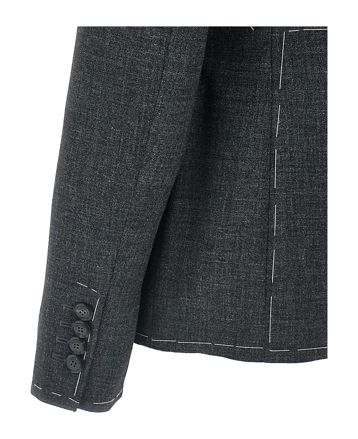 Moschino Embroidered Canvas Blazer - Gray