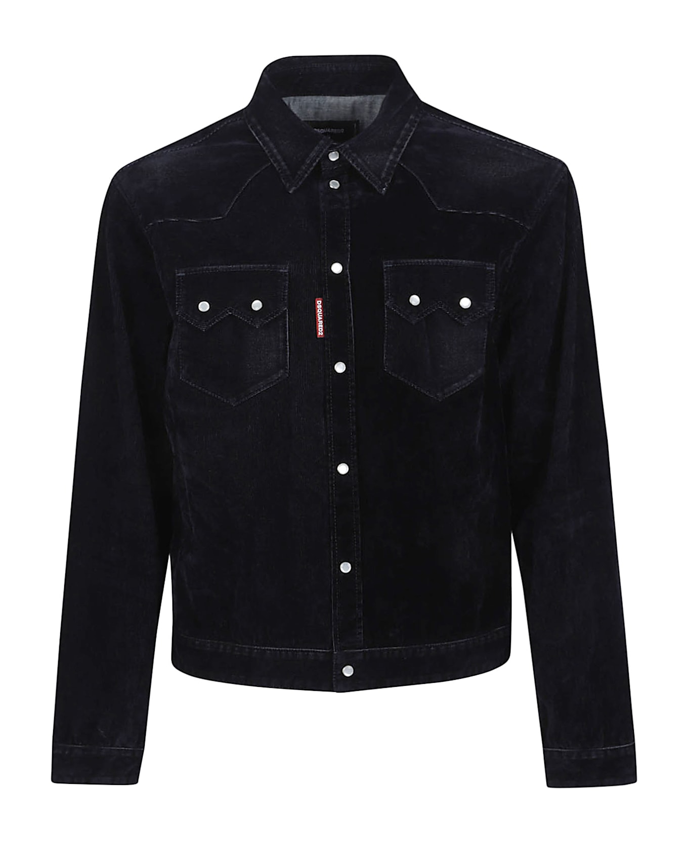 Dsquared2 Flocked Cord Jean Jacket - Navy Blue