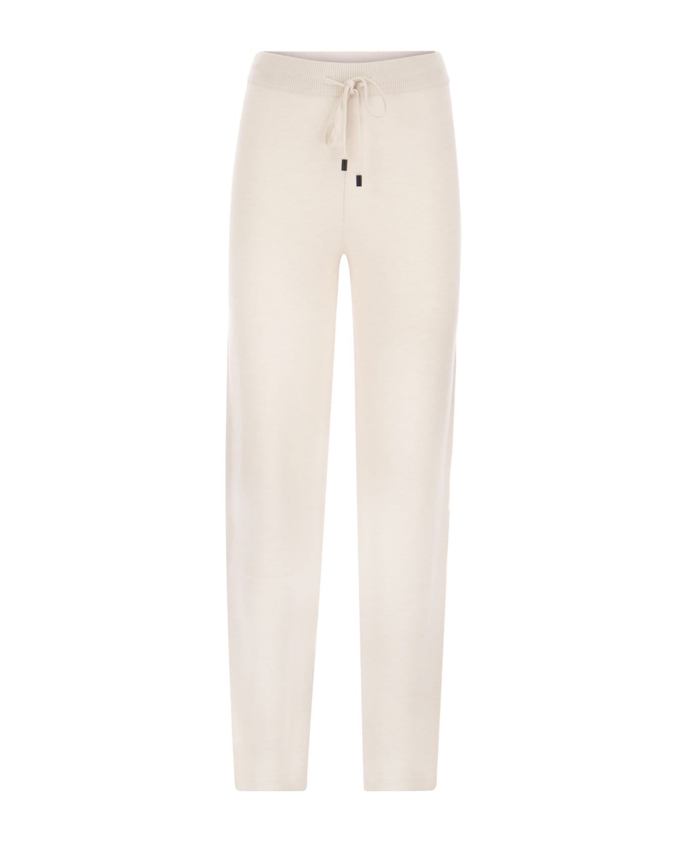 Peserico Wool, Silk And Cashmere Knit Trousers - Chalk