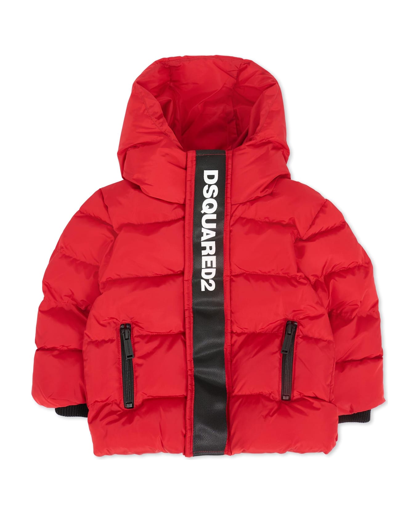 Dsquared2 Red Down Jacket For Baby Boy With Logo - Red
